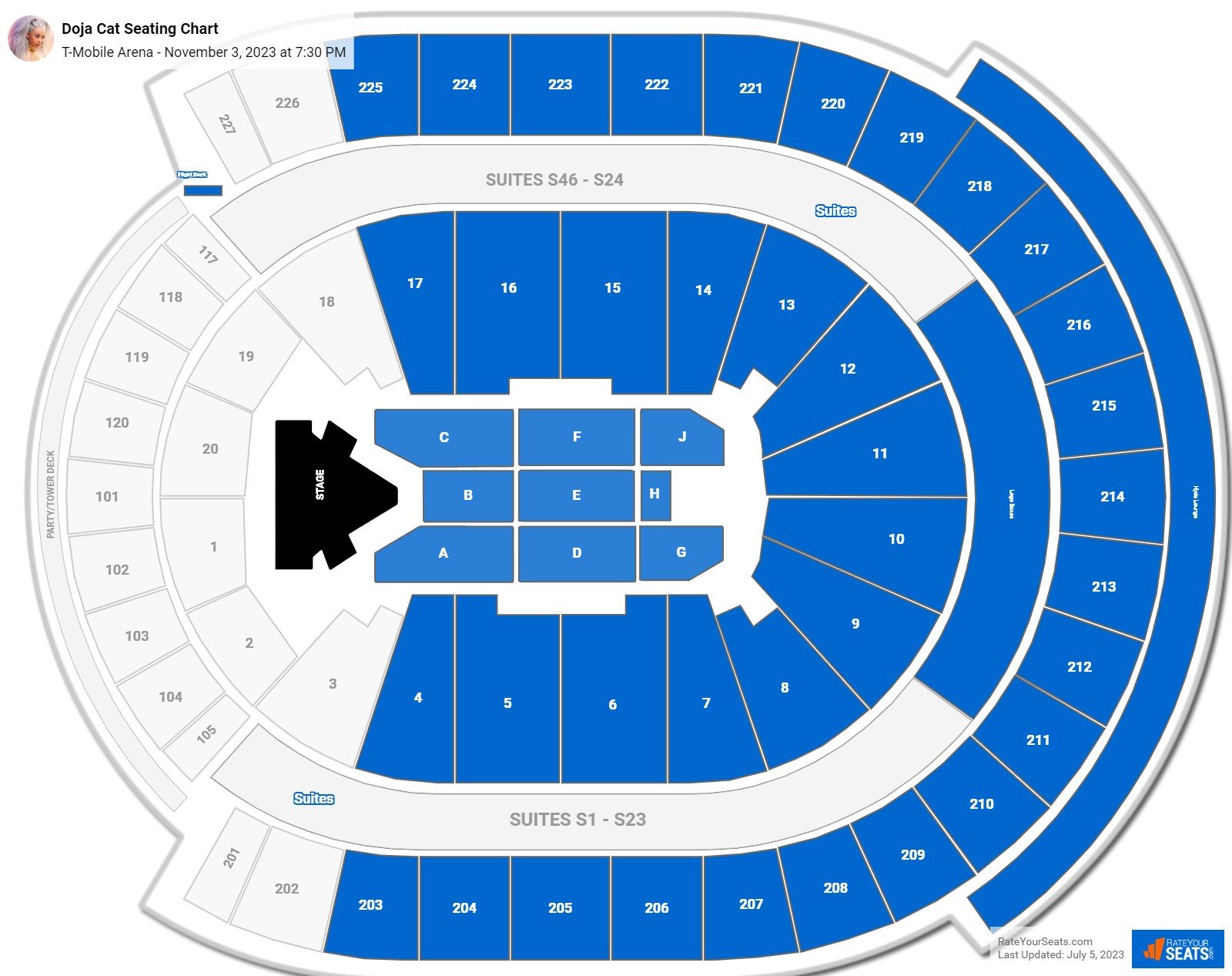 TMobile Arena Concert Seating Chart