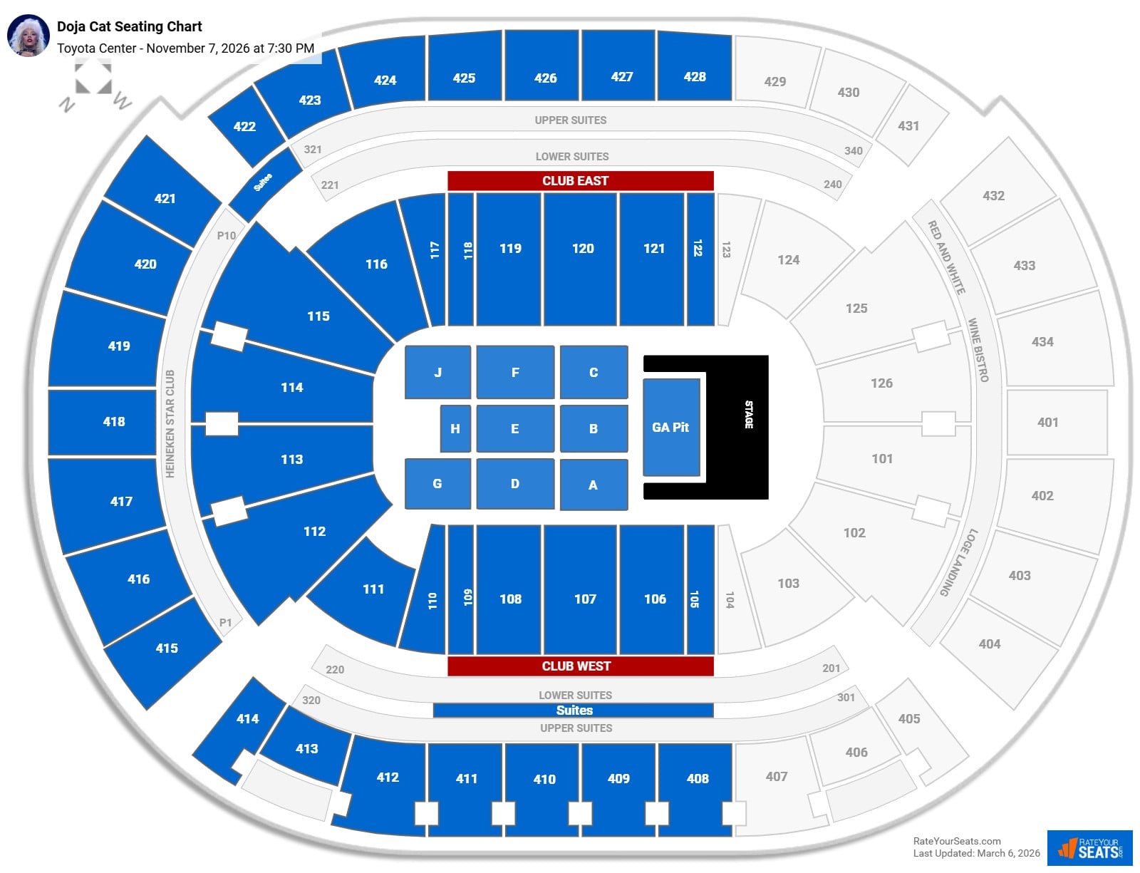 Doja Cat seating chart Toyota Center