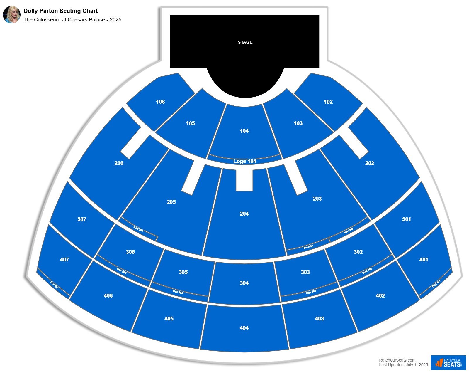 Dolly Parton seating chart The Colosseum at Caesars Palace