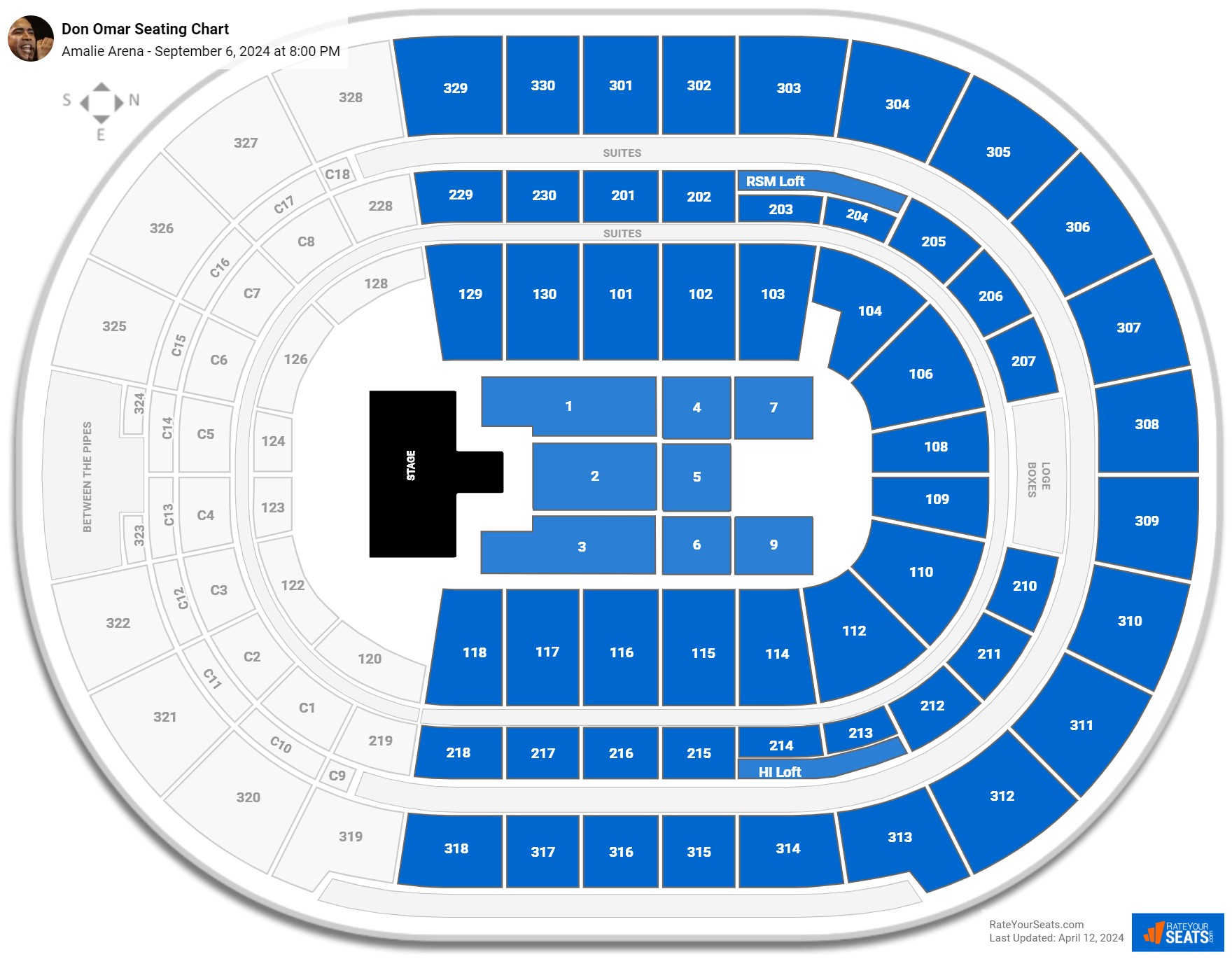 Amalie Arena Concert Seating Chart - RateYourSeats.com