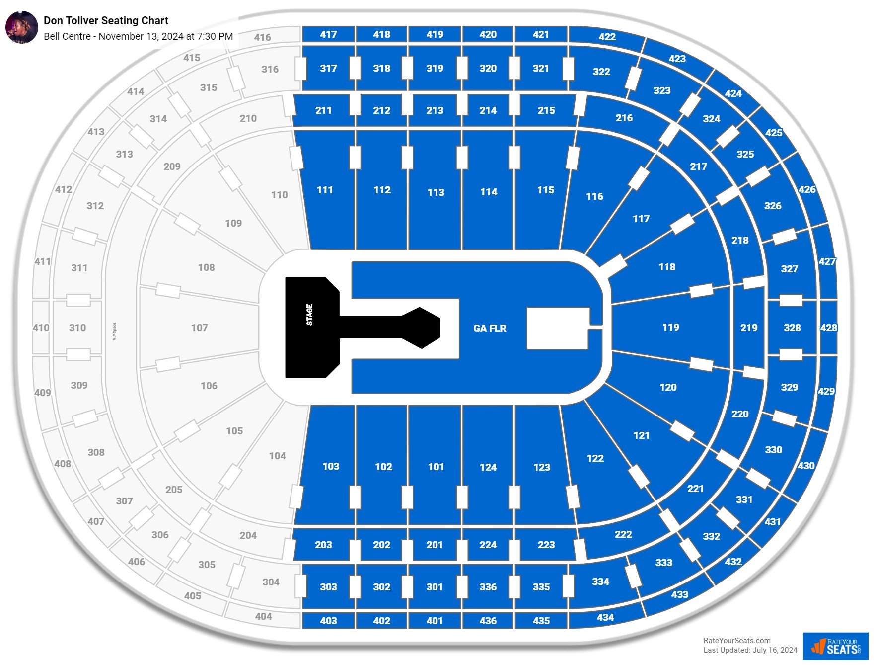 Don Toliver seating chart Bell Centre