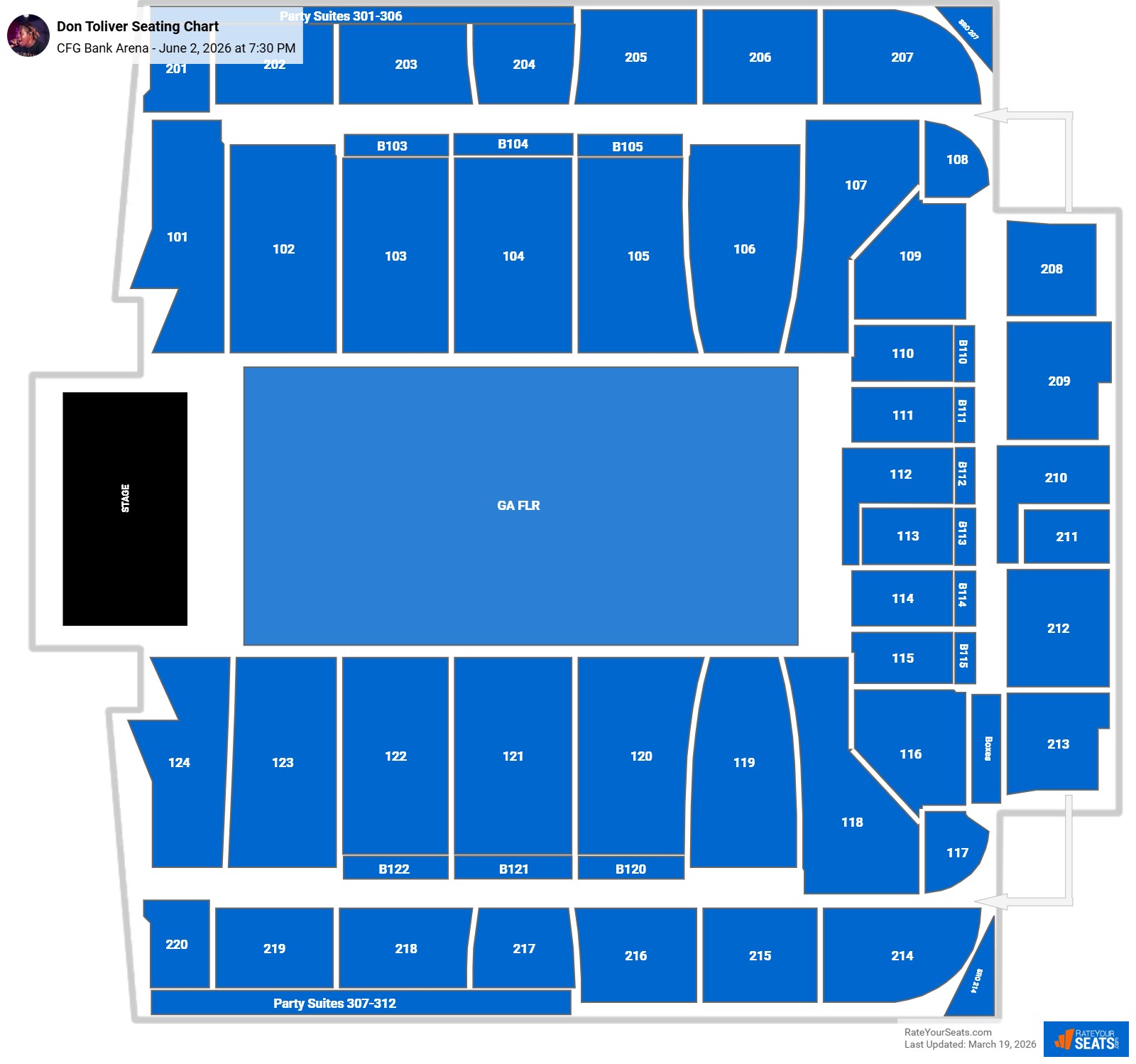 Don Toliver seating chart CFG Bank Arena