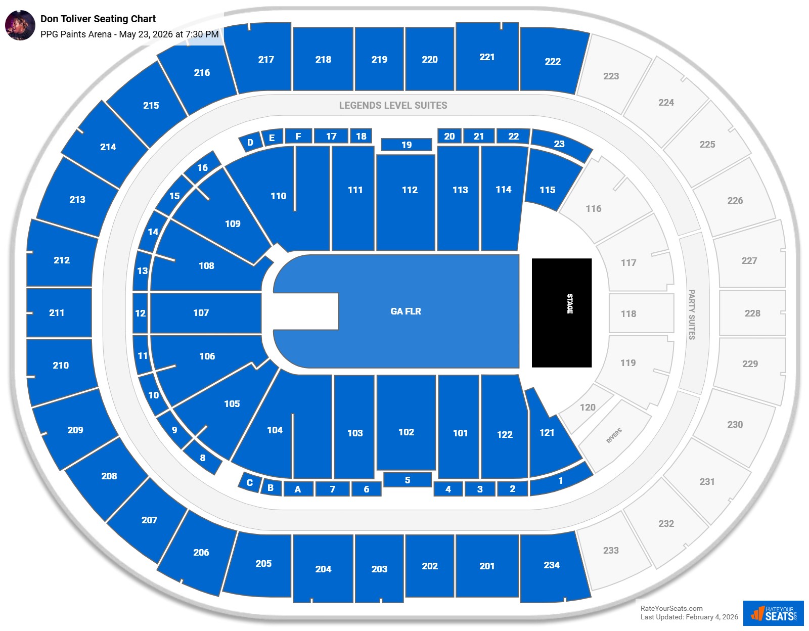Don Toliver seating chart PPG Paints Arena
