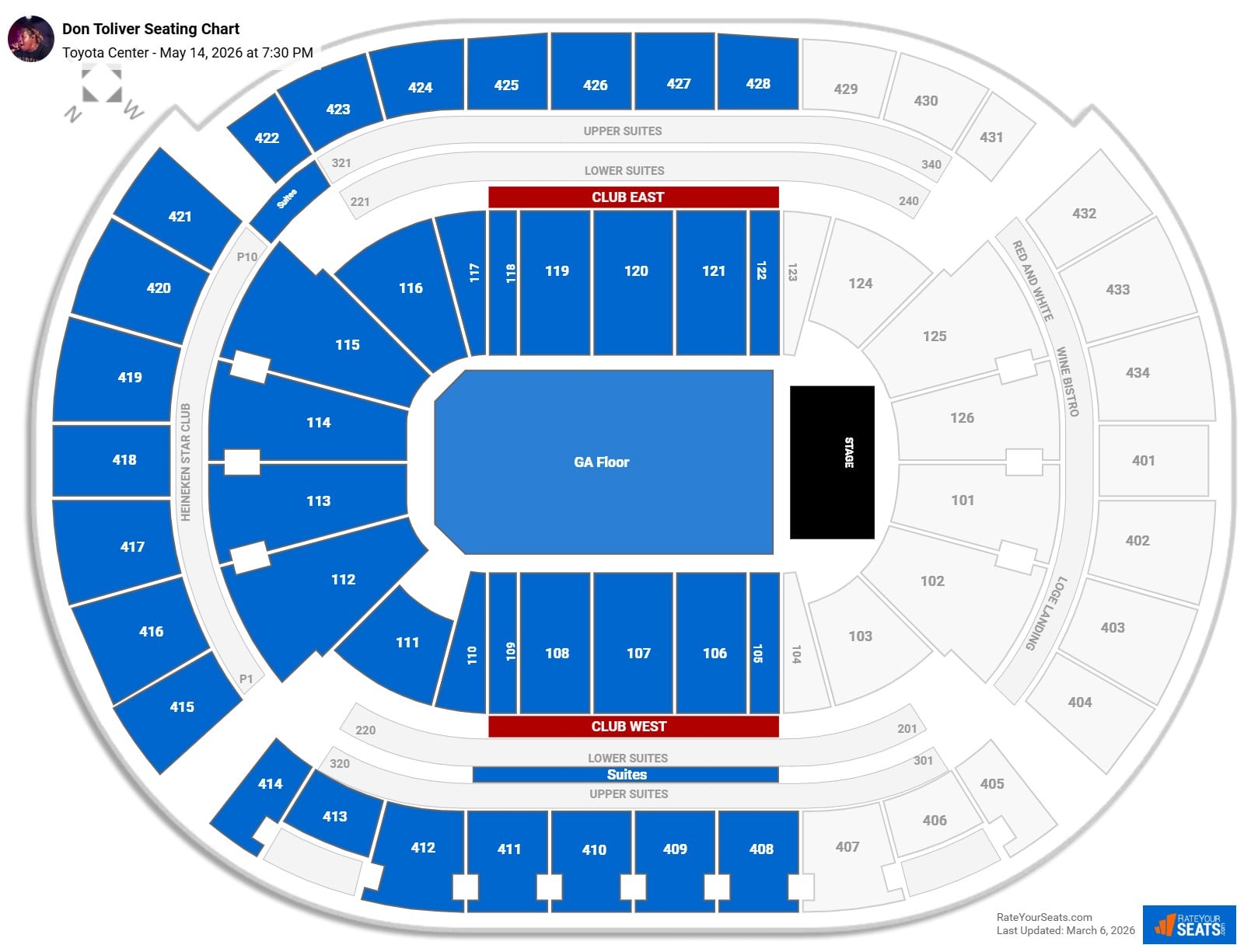 Don Toliver seating chart Toyota Center