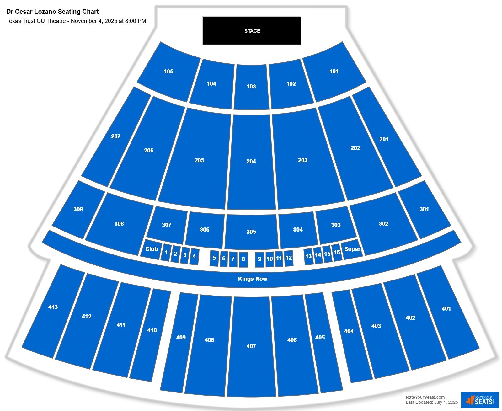 Dr Cesar Lozano seating chart Texas Trust CU Theatre
