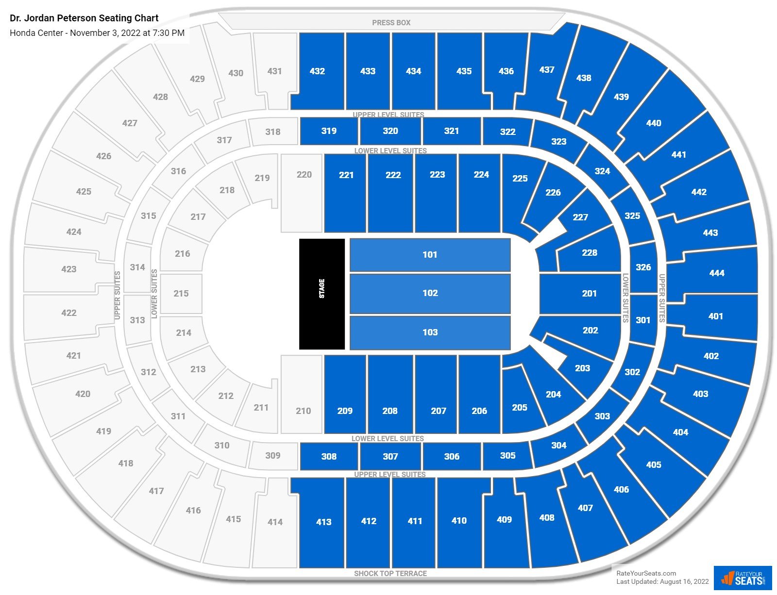 Honda Center Concert Seating Chart