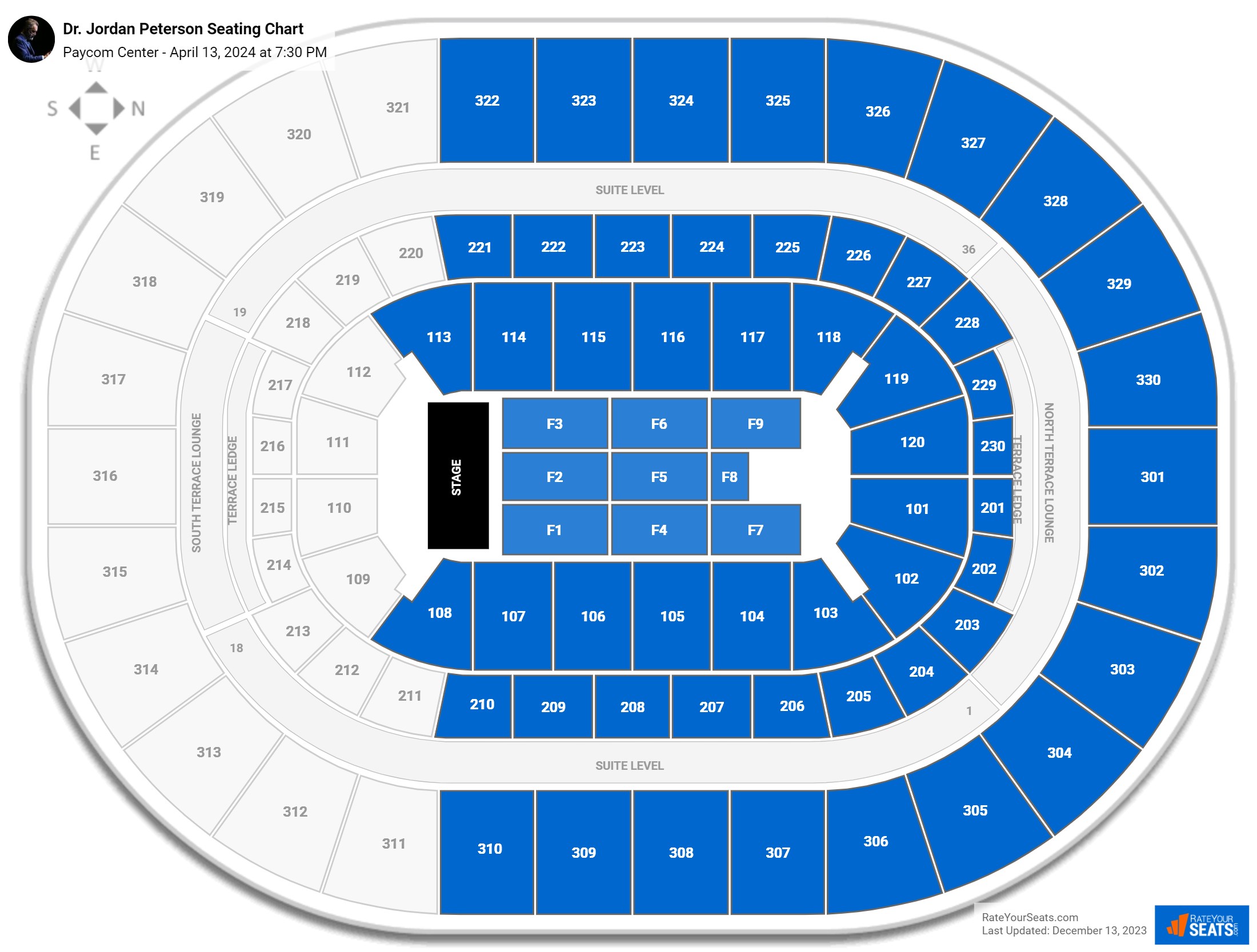 Paycom Center Concert Seating Chart - RateYourSeats.com