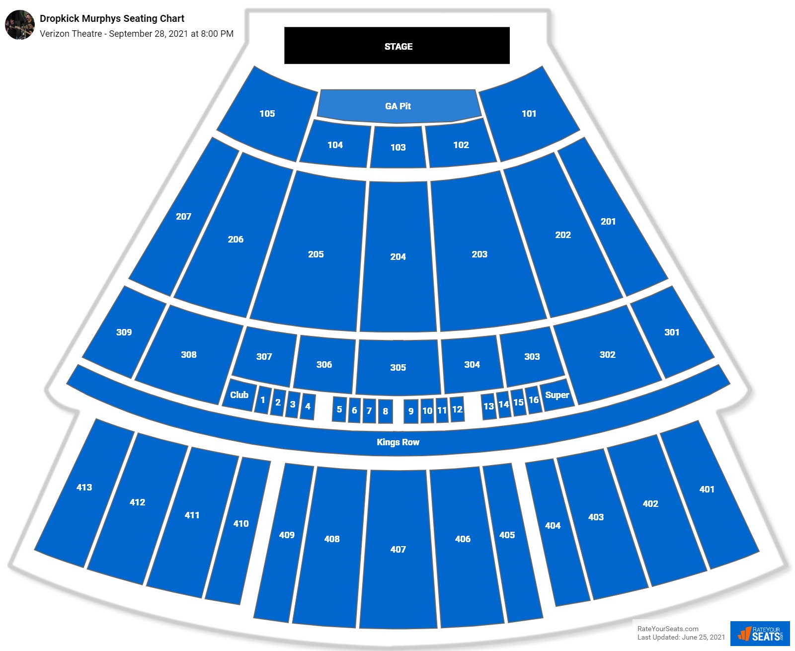 Dropkick Murphys seating chart Texas Trust CU Theatre