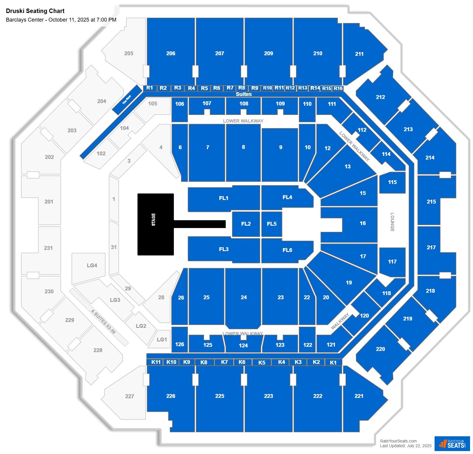 Druski seating chart Barclays Center