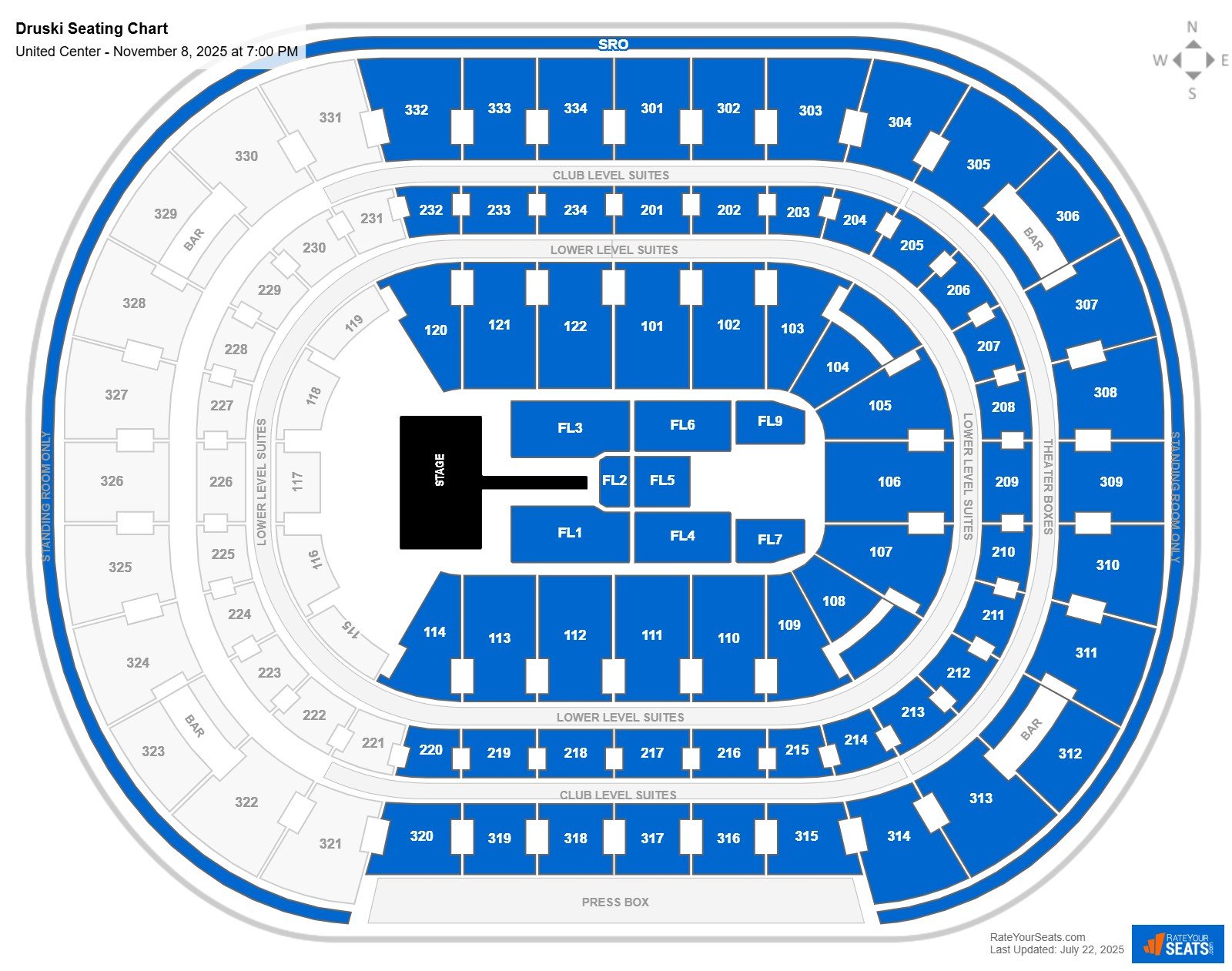 Druski seating chart United Center