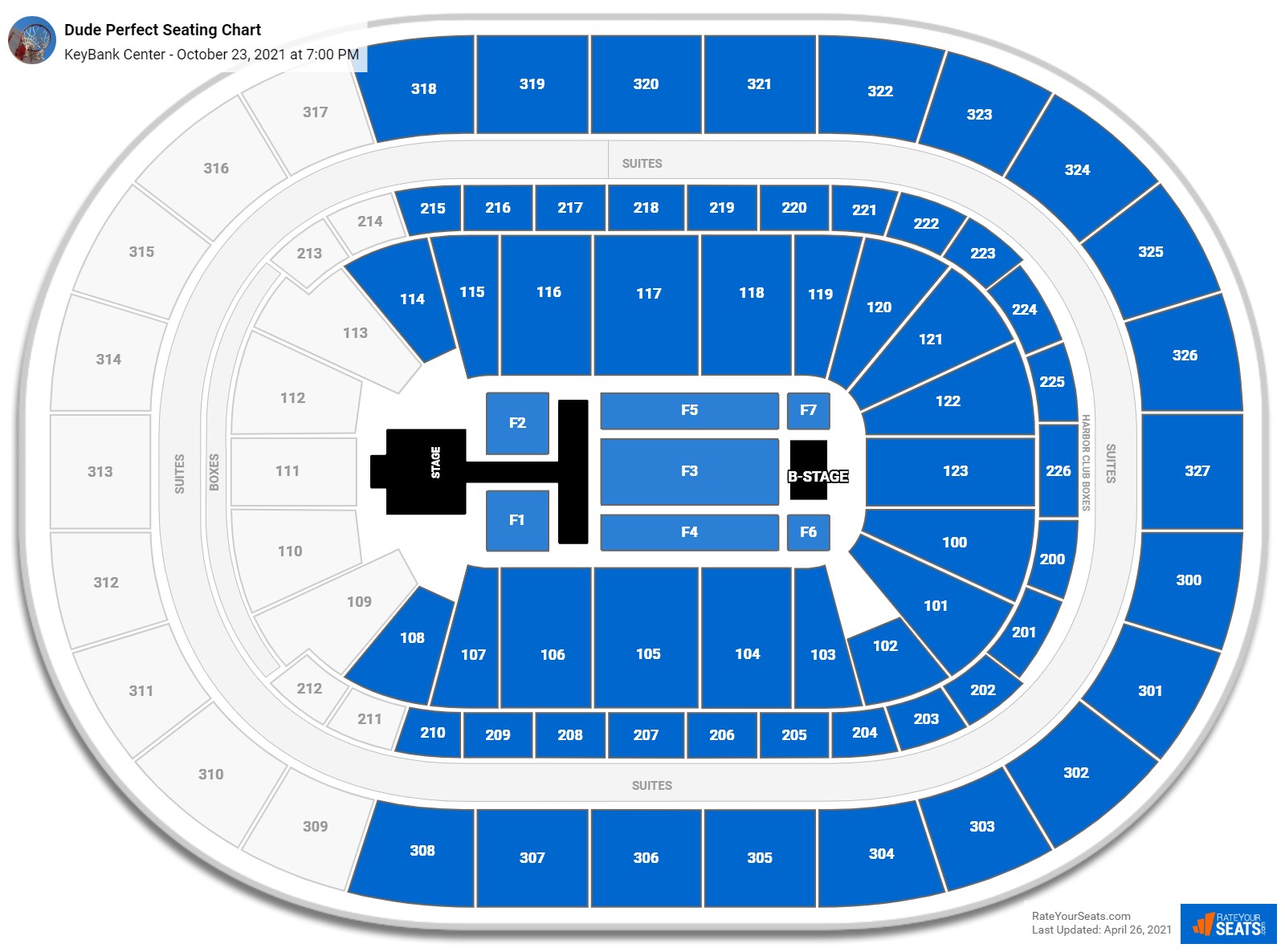 KeyBank Center Seating Charts for Concerts - RateYourSeats.com