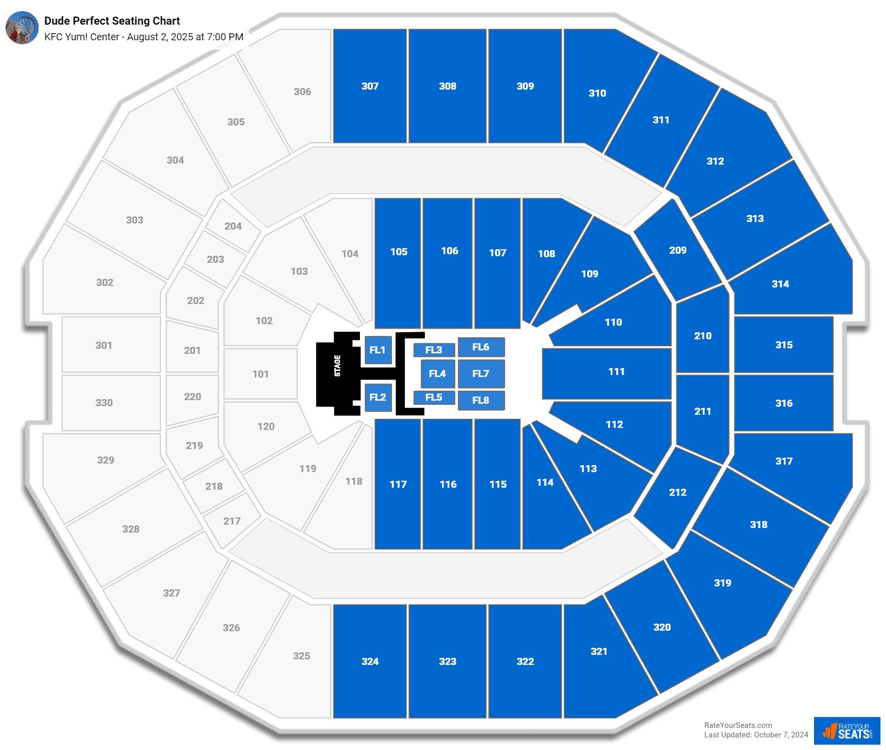 KFC Yum! Center Concert Seating Chart