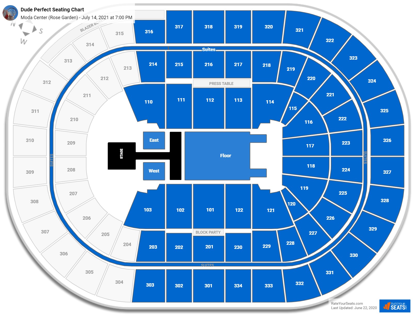 Dude Perfect Moda Center Seating Chart July 14 2021 3354250 