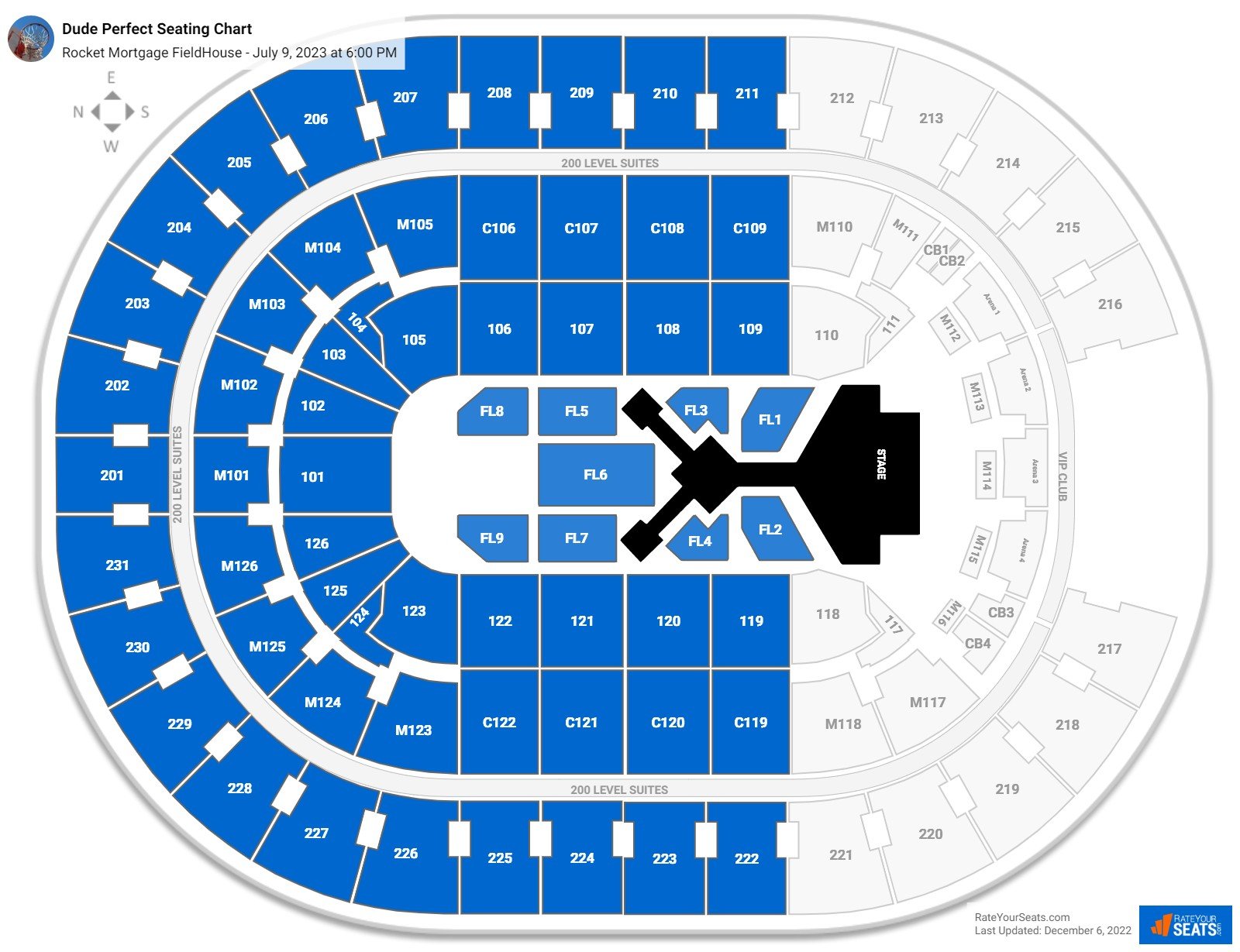 Rocket Mortgage FieldHouse Concert Seating Chart - RateYourSeats.com