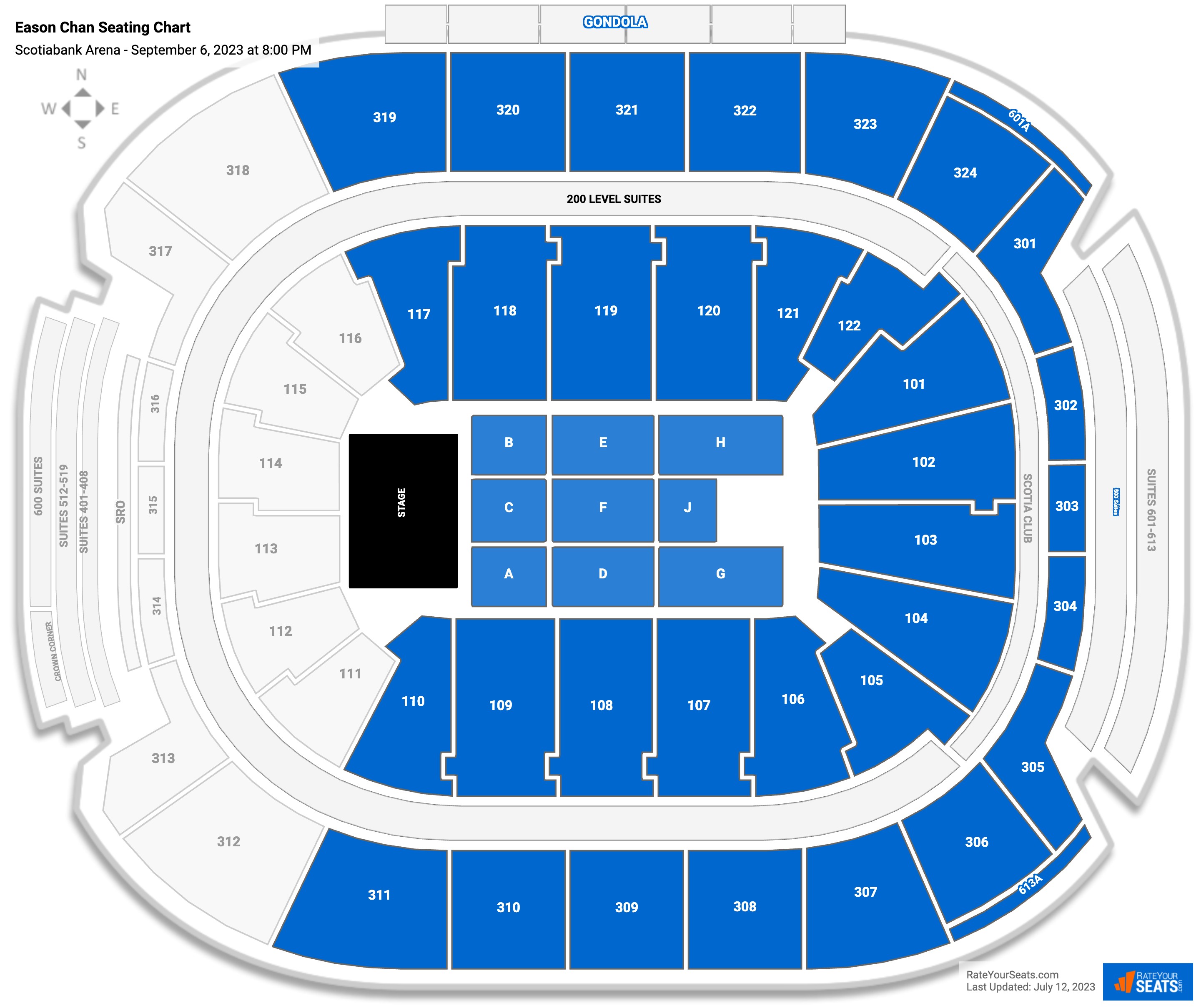 Scotiabank Arena Concert Seating Chart - RateYourSeats.com