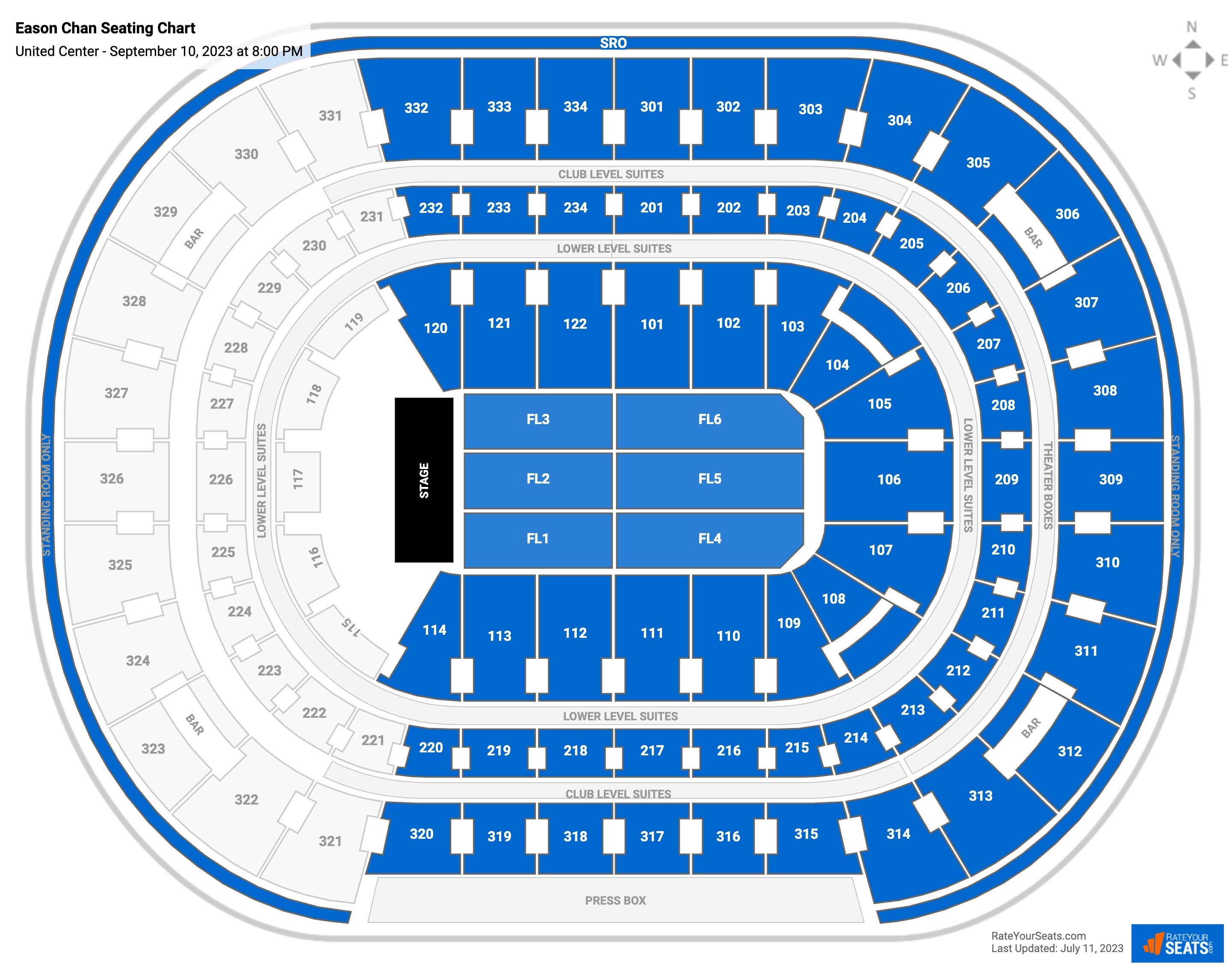 United Center Concert Seating Chart - RateYourSeats.com