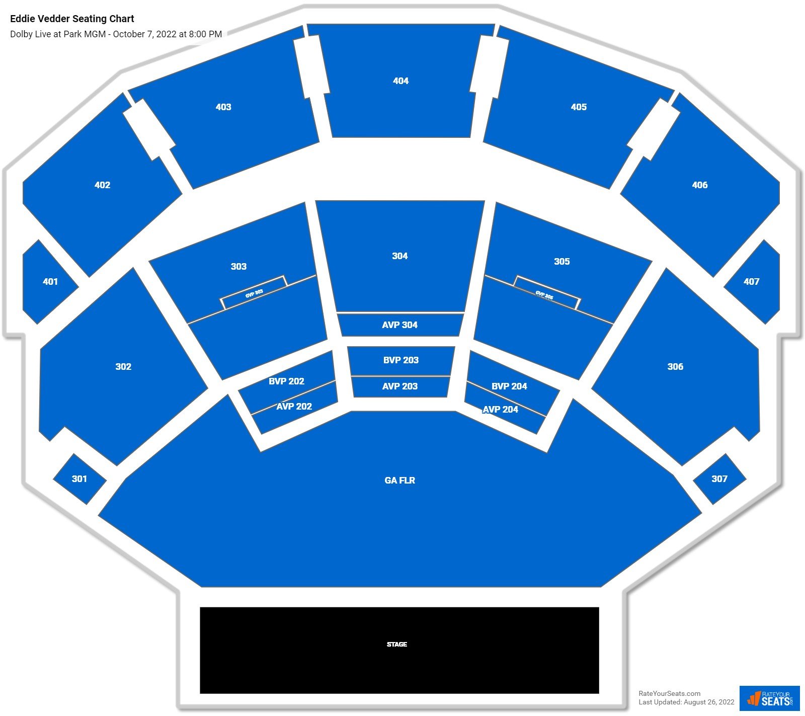 Dolby Live at Park MGM Seating Chart - RateYourSeats.com