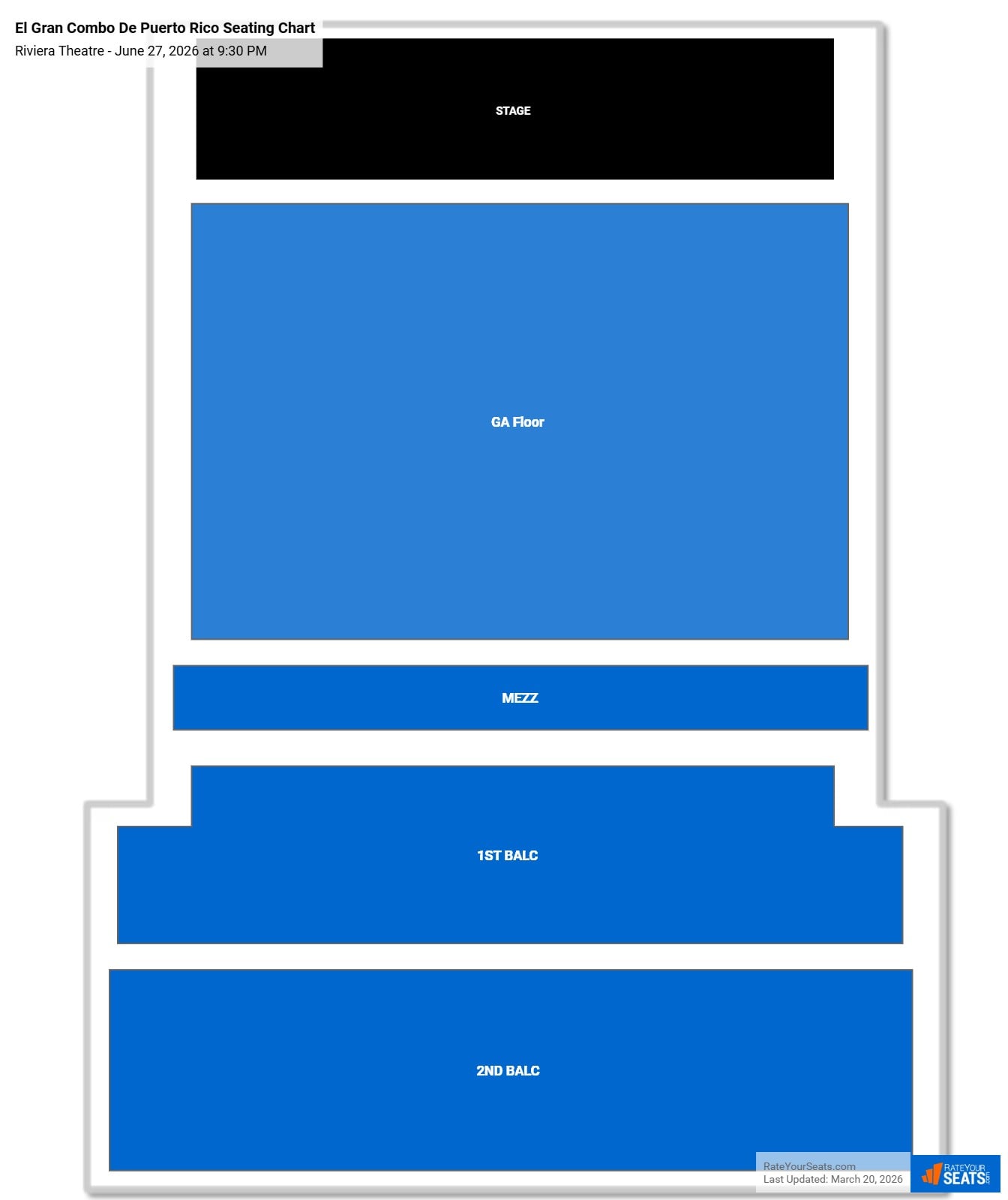 El Gran Combo De Puerto Rico seating chart Riviera Theatre