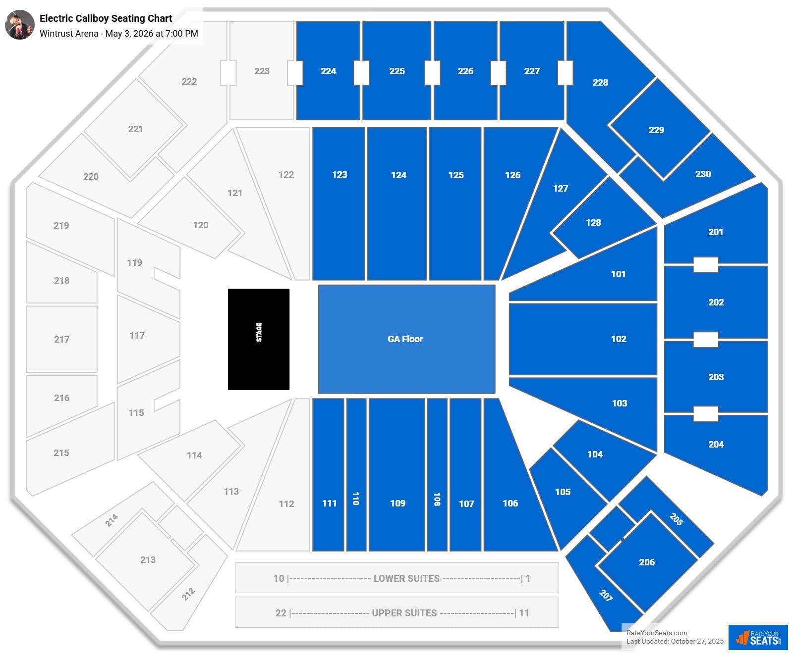 Electric Callboy seating chart Wintrust Arena