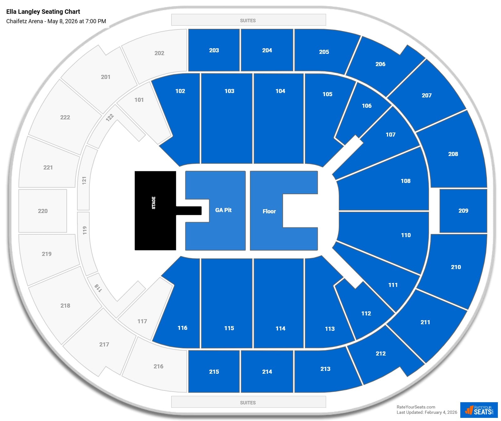 Ella Langley seating chart Chaifetz Arena