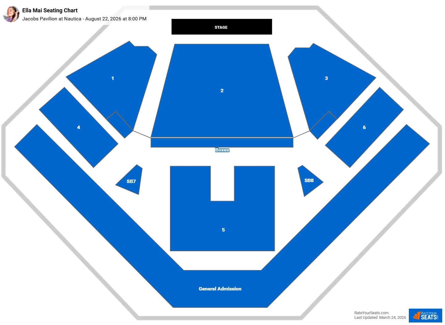 Ella Mai seating chart Jacobs Pavilion at Nautica