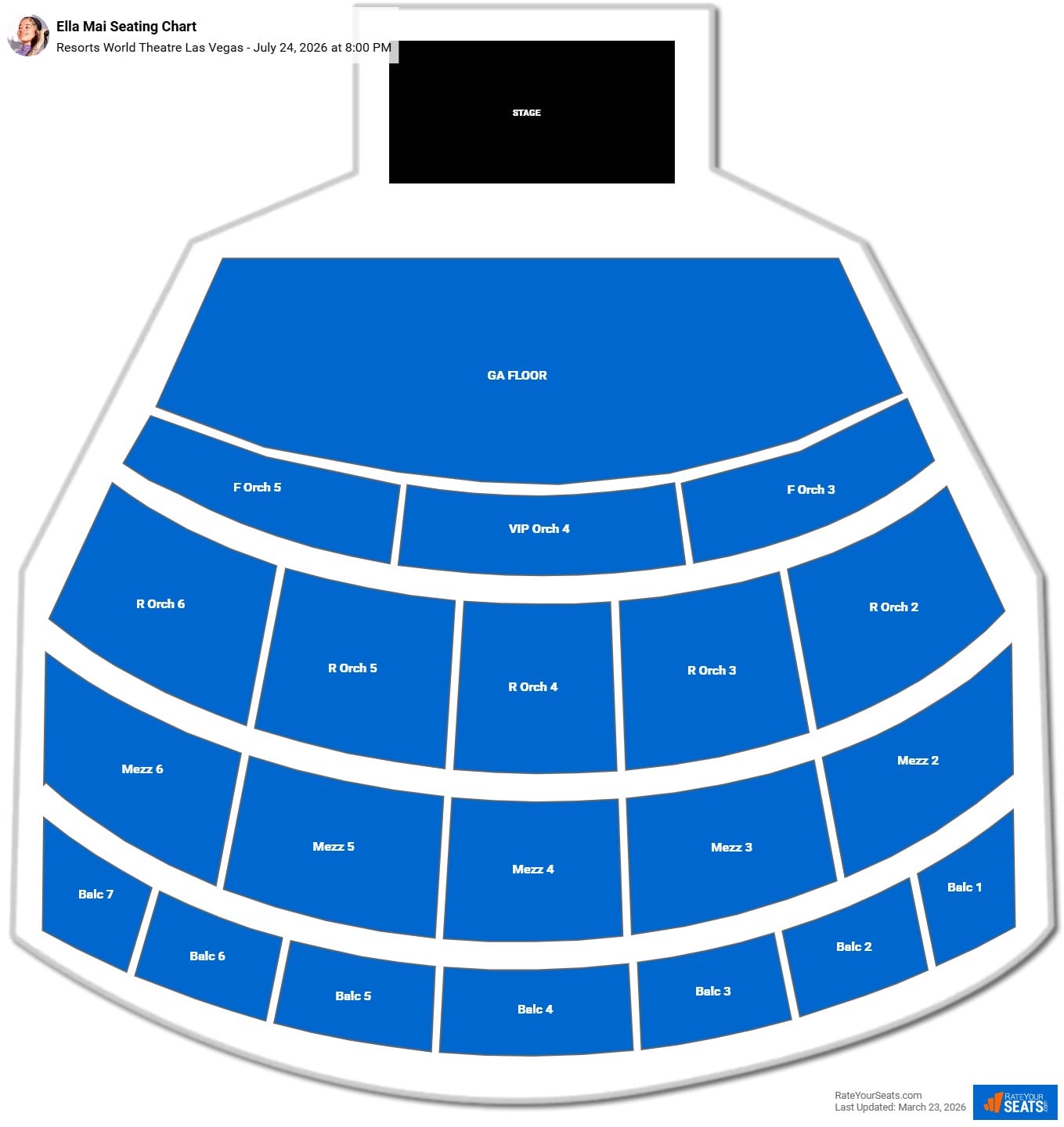 Ella Mai seating chart Resorts World Theatre Las Vegas