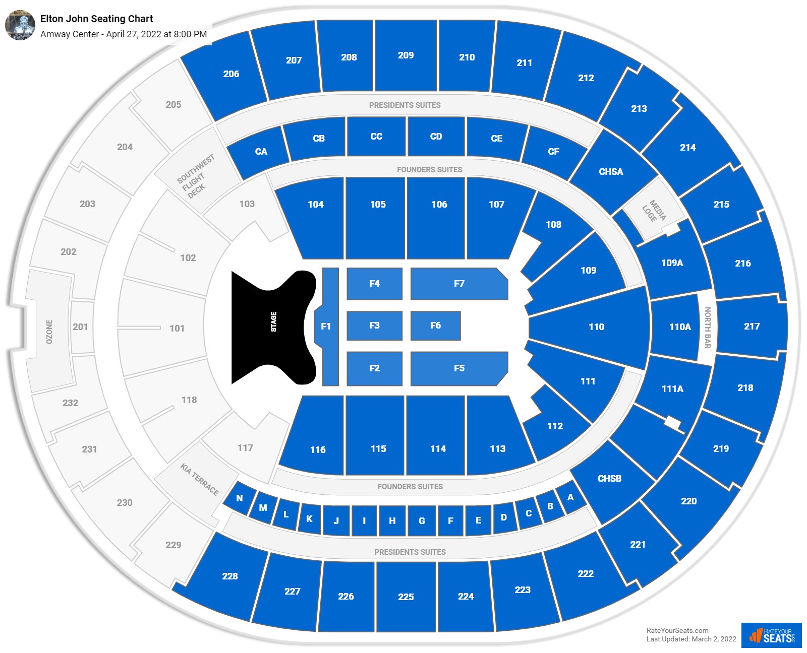 Amway Center Seating Charts for Concerts