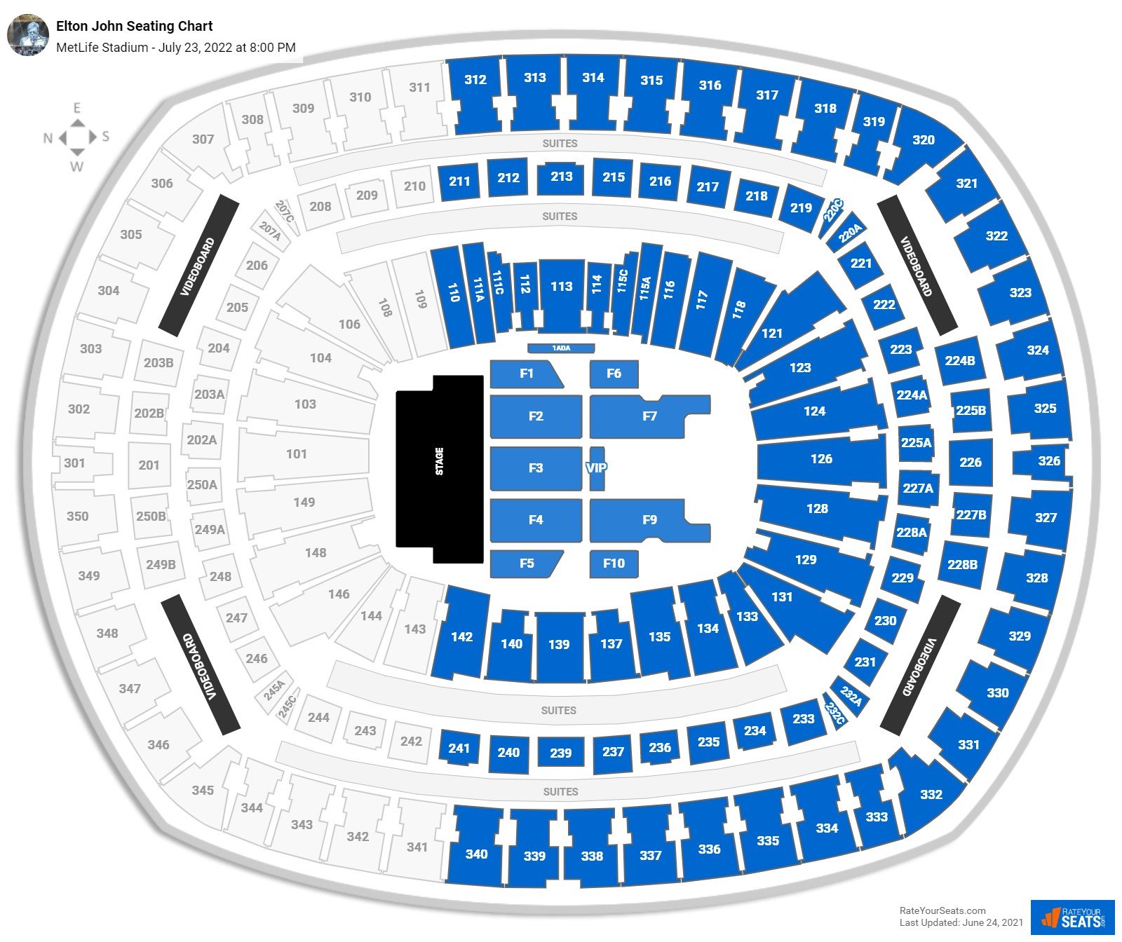 Metlife Stadium Concert Seating Chart - Rateyourseats.com