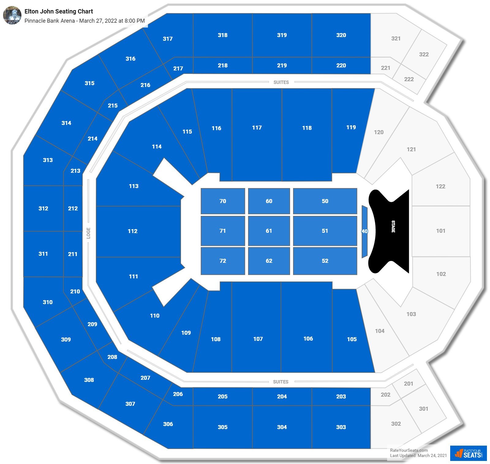 Pinnacle Bank Arena Seating Charts for Concerts