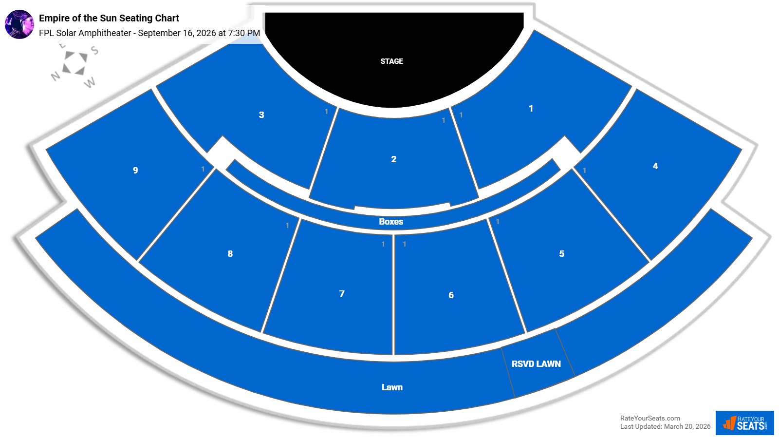 Empire of the Sun seating chart FPL Solar Amphitheater (at Bayfront)
