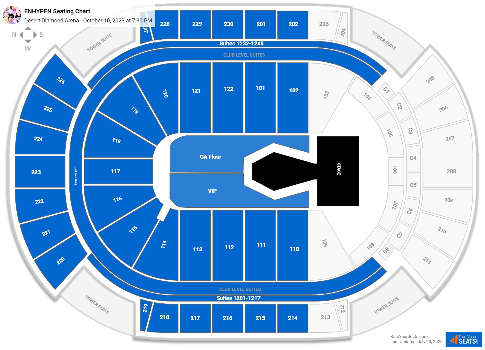 Desert Diamond Arena Seating Chart - RateYourSeats.com