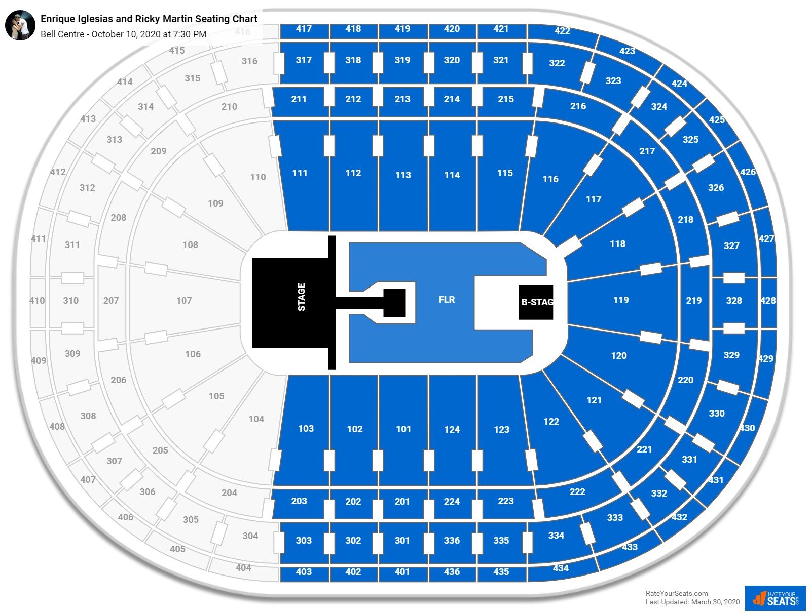 Martin Stadium Seating Map