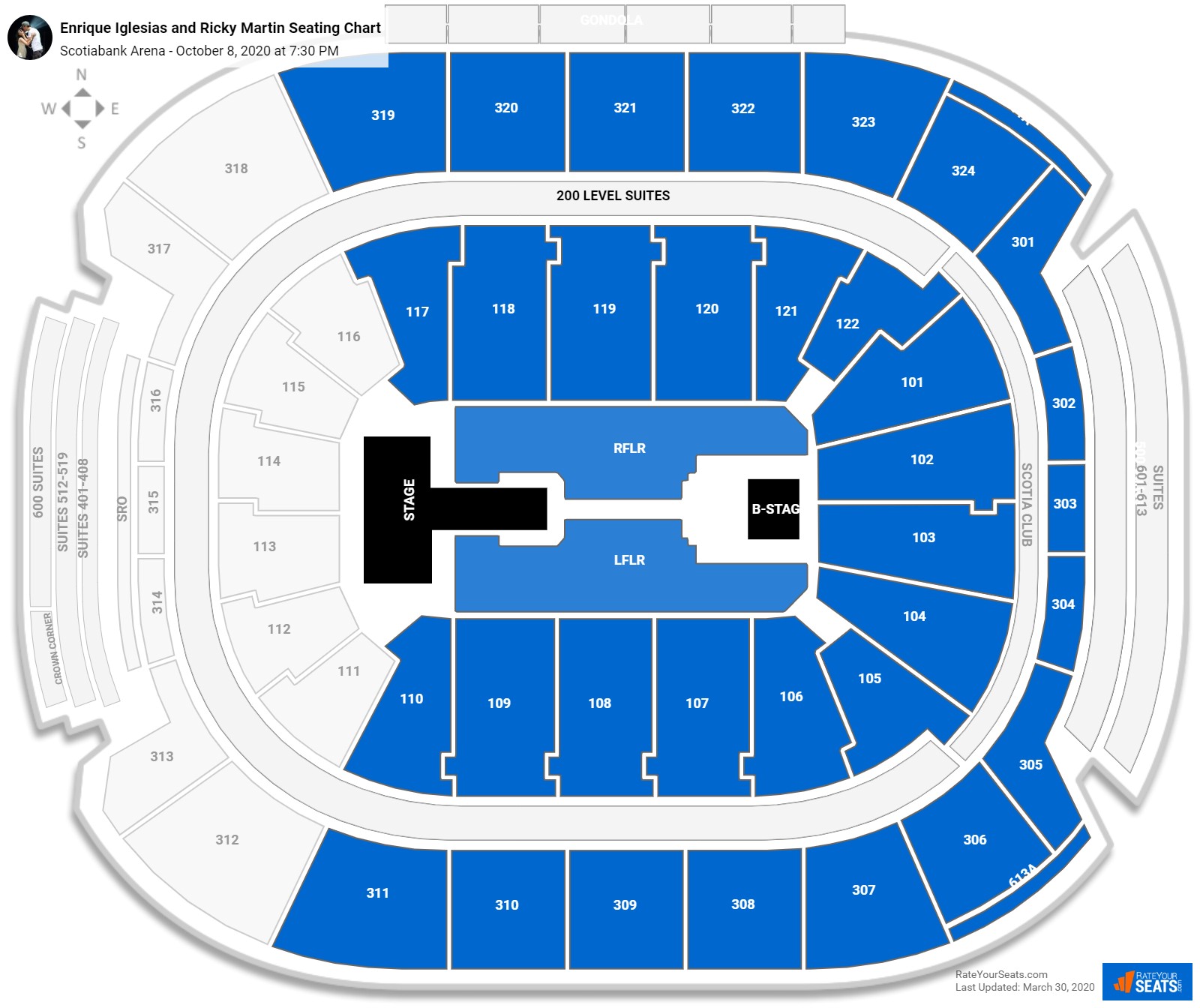 Enrique Iglesias and Ricky Martin seating chart Scotiabank Arena