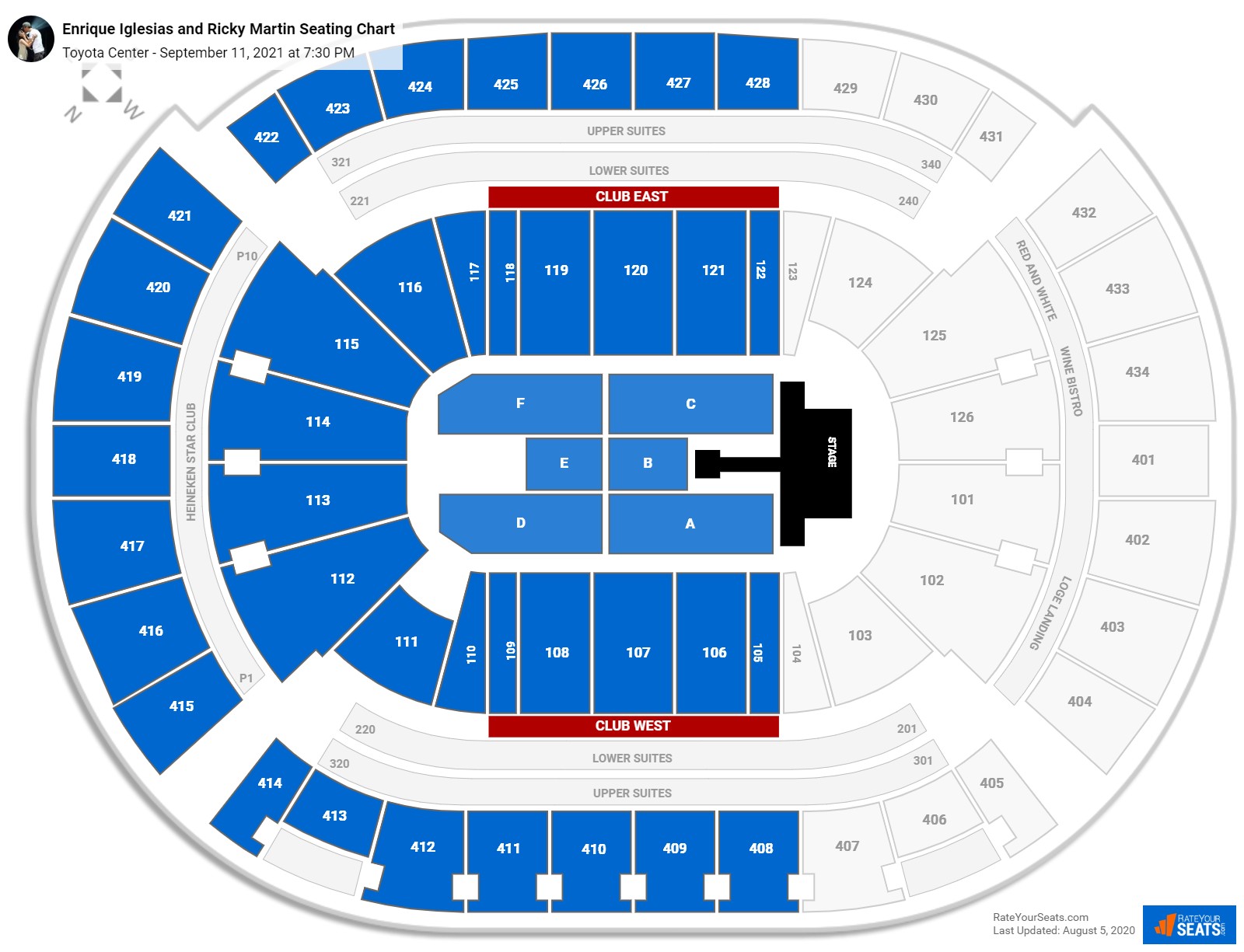 Toyota Center Seating Charts for Concerts