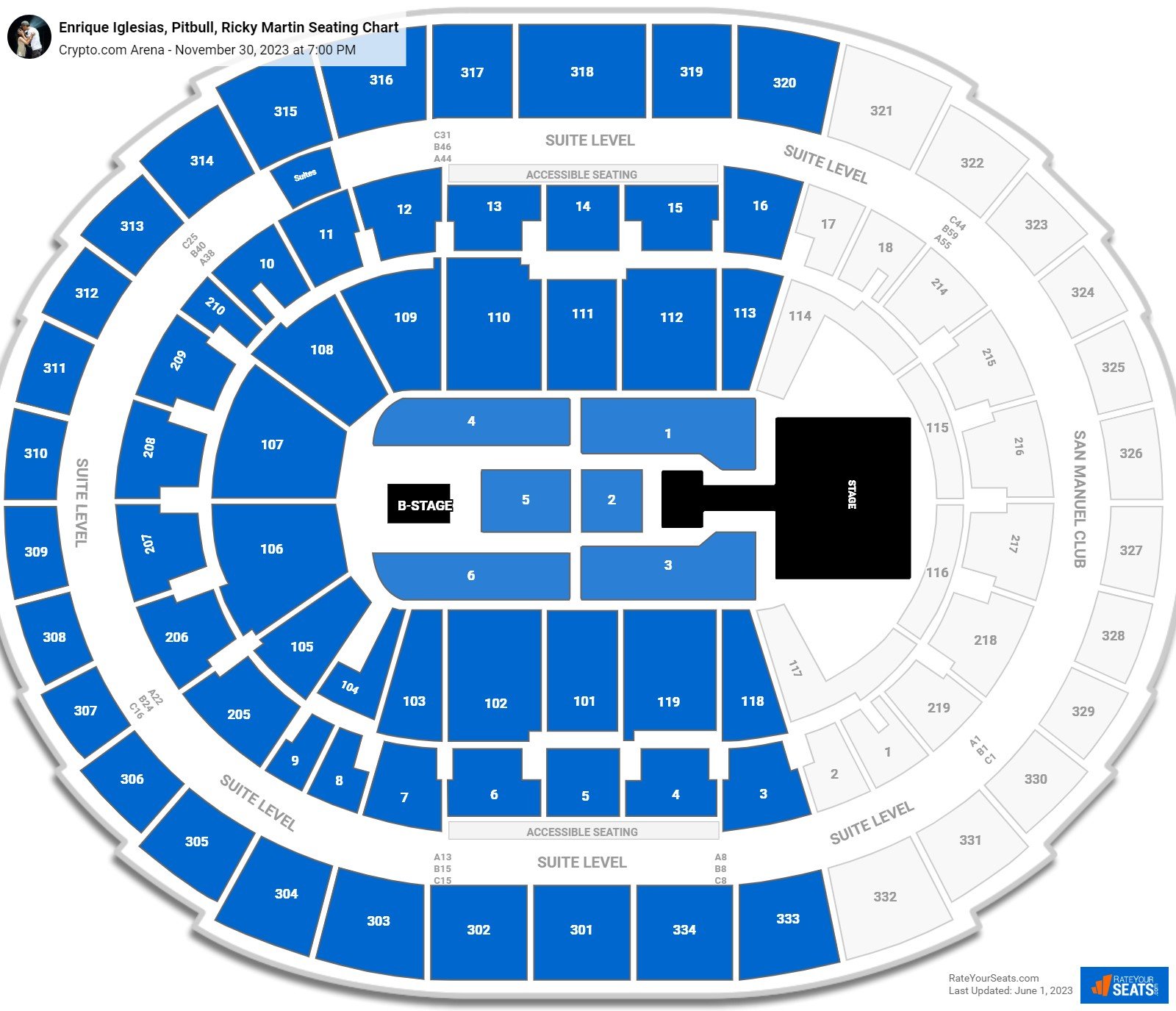 Crypto.com Arena Concert Seating Chart - RateYourSeats.com