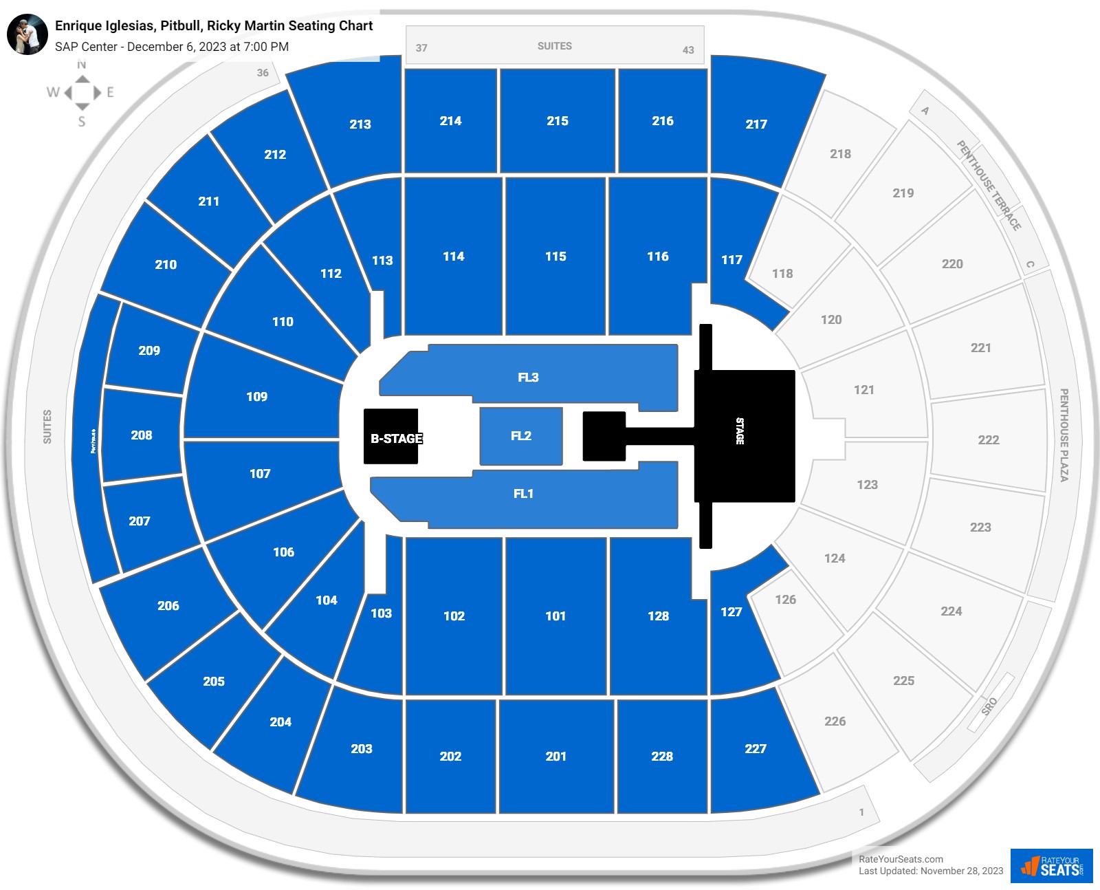 SAP Center Concert Seating Chart - RateYourSeats.com