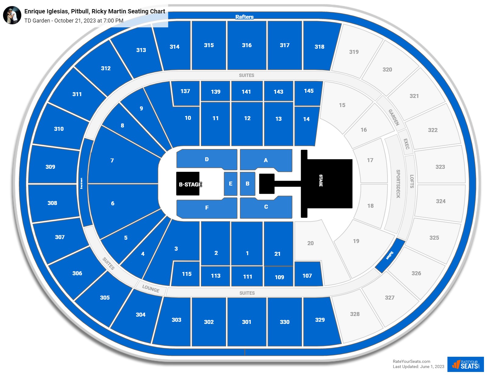 TD Garden Concert Seating Chart - RateYourSeats.com