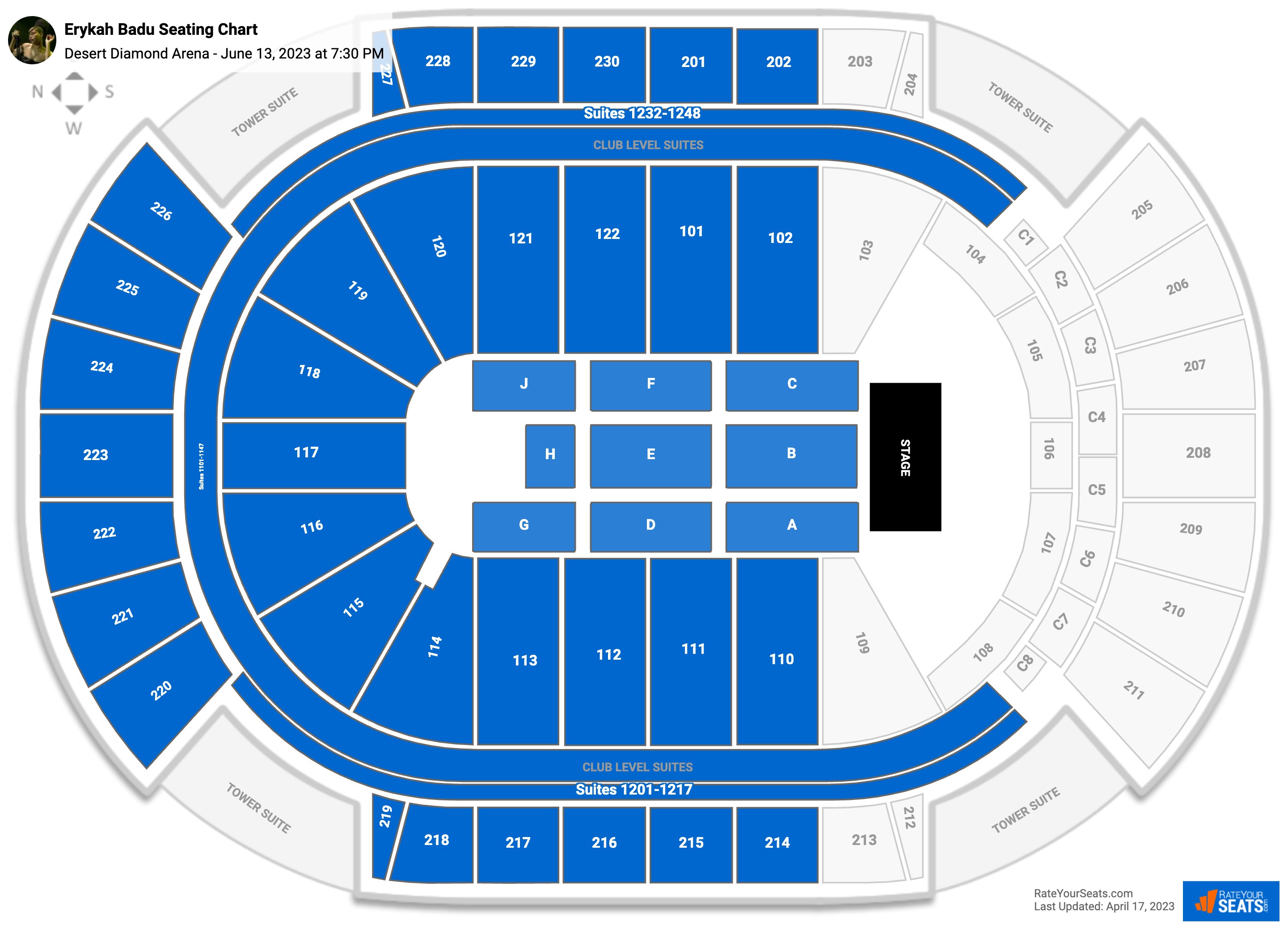 Desert Diamond Arena Seating Chart