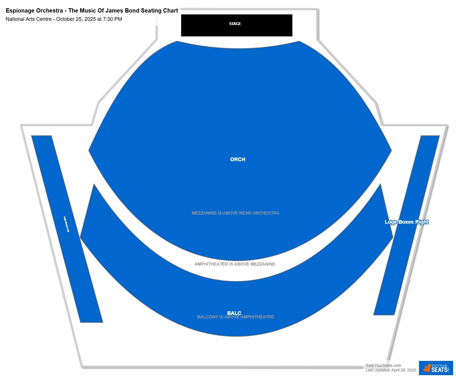 Espionage Orchestra - The Music Of James Bond seating chart National Arts Centre
