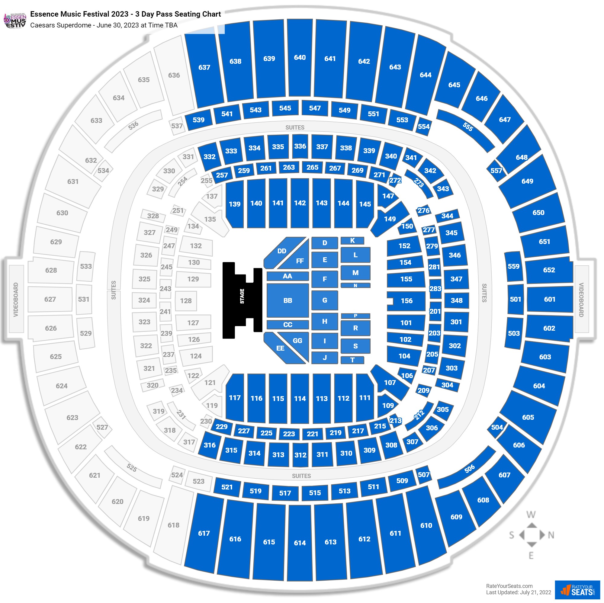 Caesars Superdome Concert Seating Chart