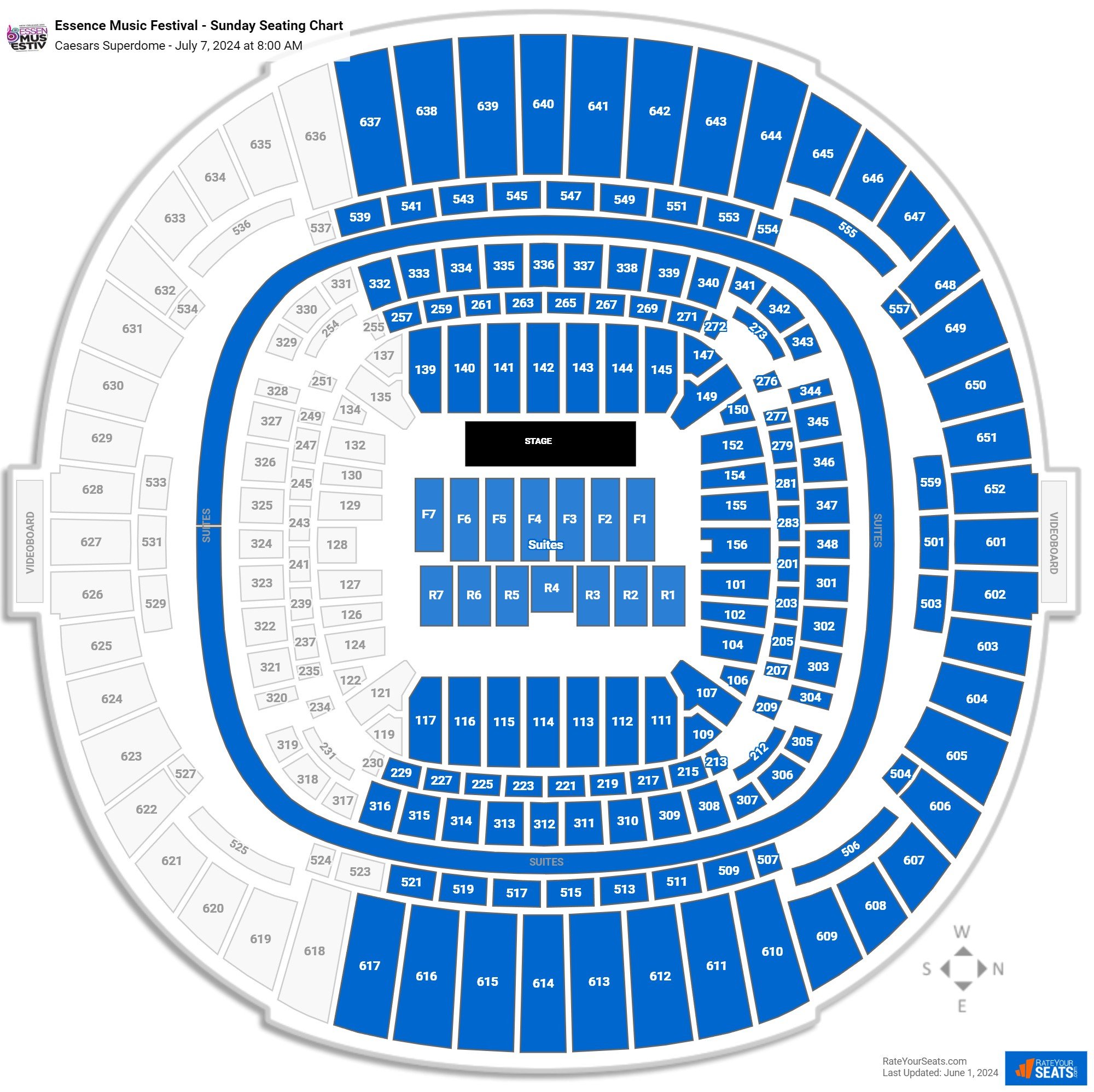 Caesars Superdome Concert Seating Chart - RateYourSeats.com