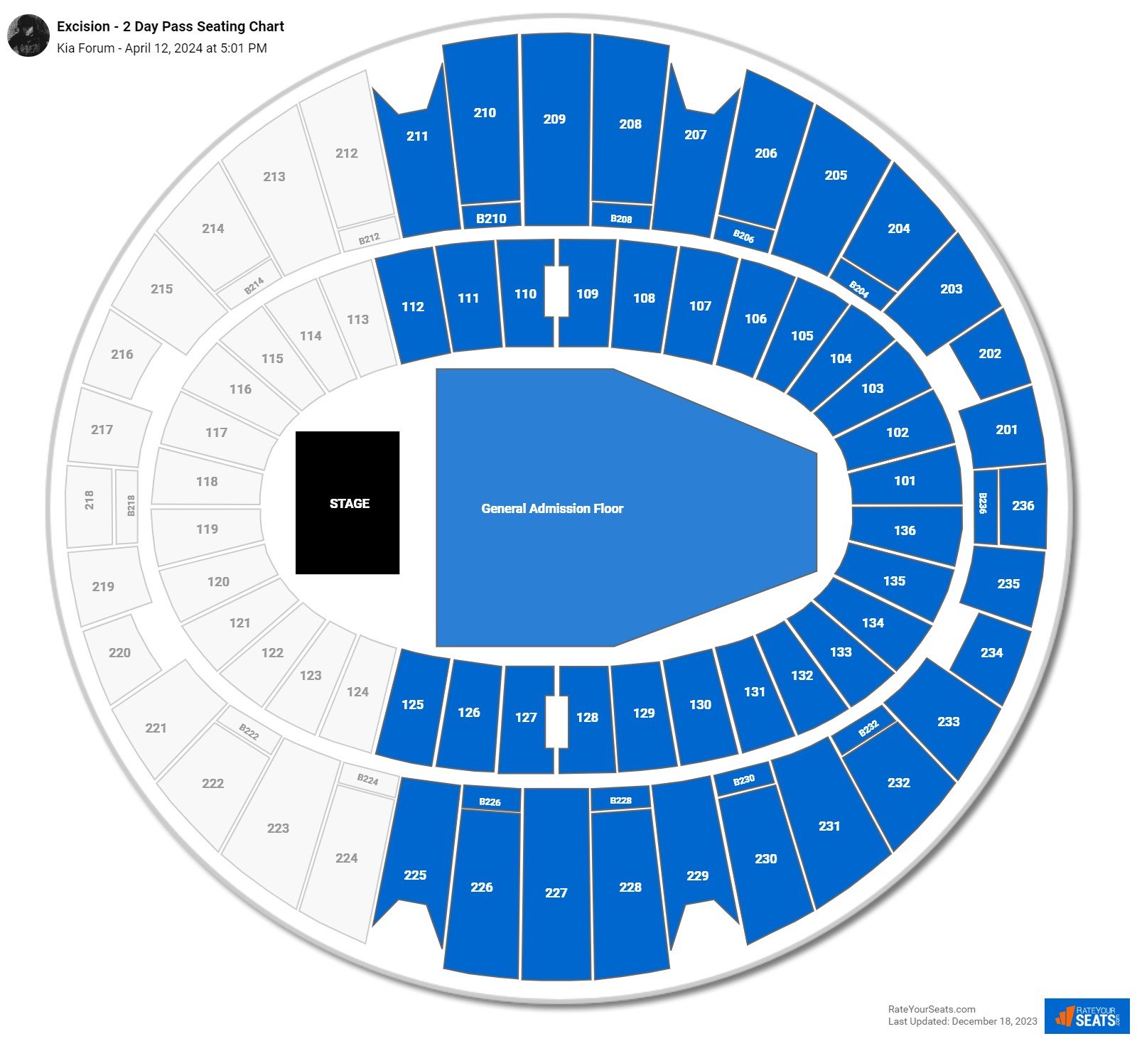 Kia Forum Seating Chart RateYourSeats Com   Excision 2 Day Pass Kia Forum Seating Chart April 12 2024 4732731 