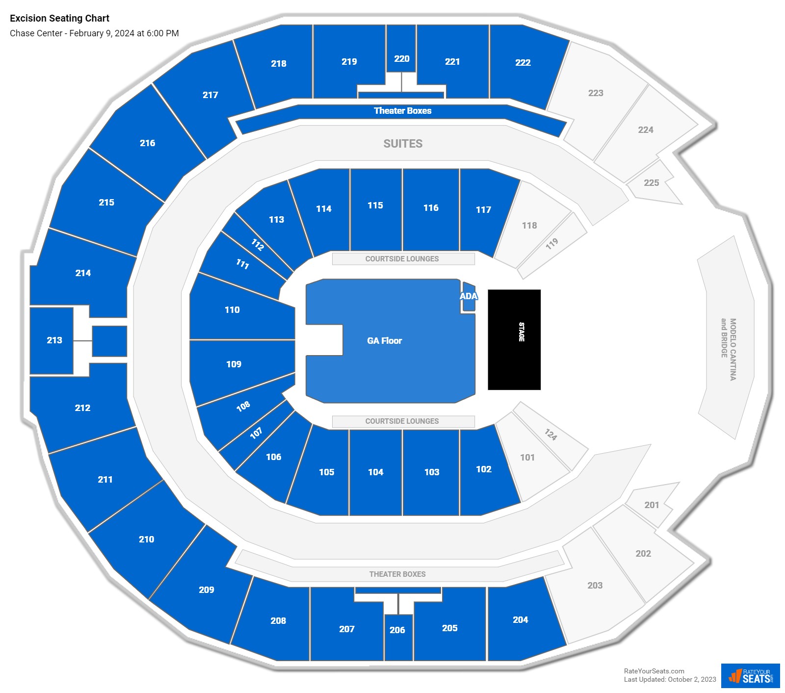 Chase Center Concert Seating Chart