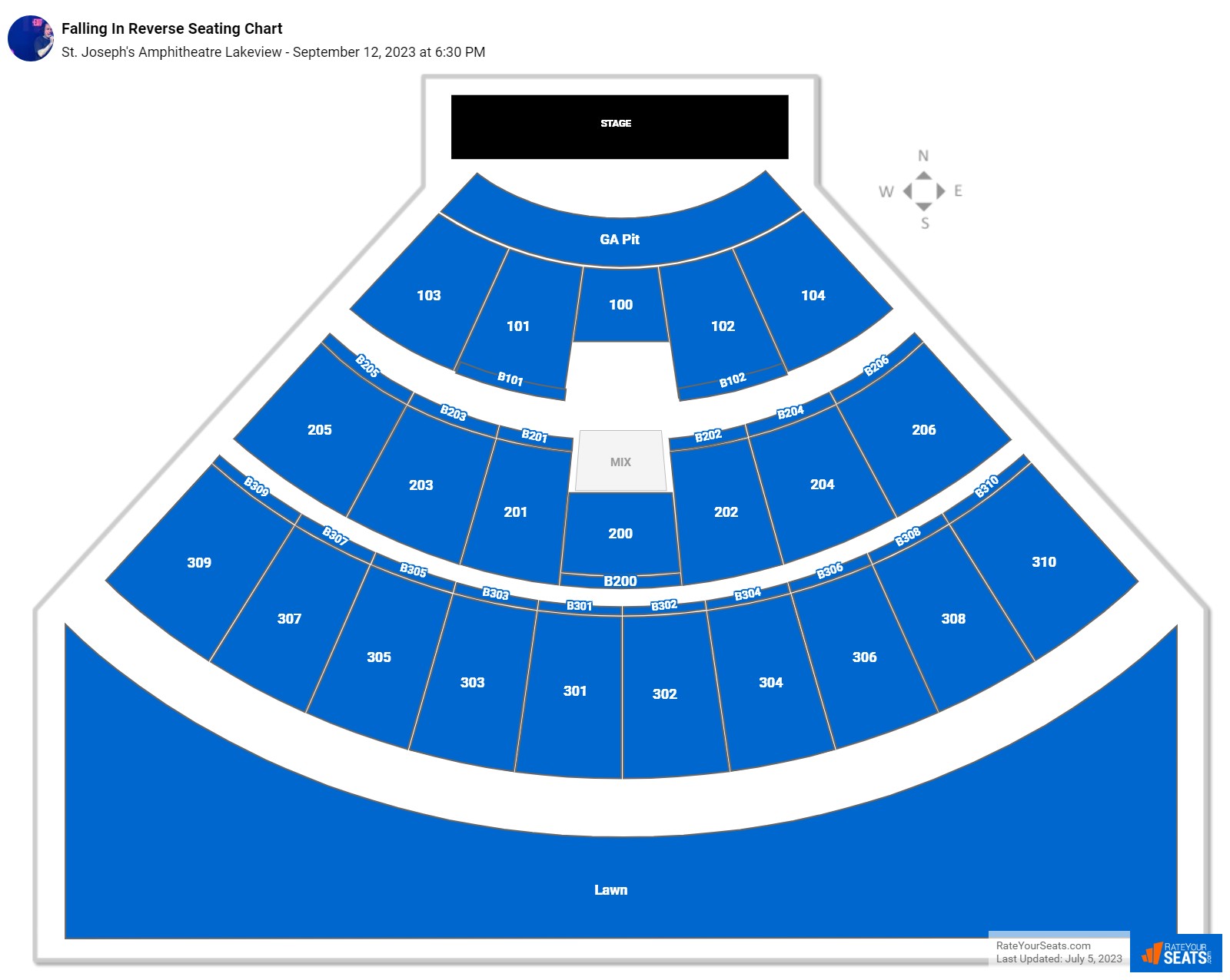 St. Joseph's Amphitheatre Lakeview Seating Chart - RateYourSeats.com