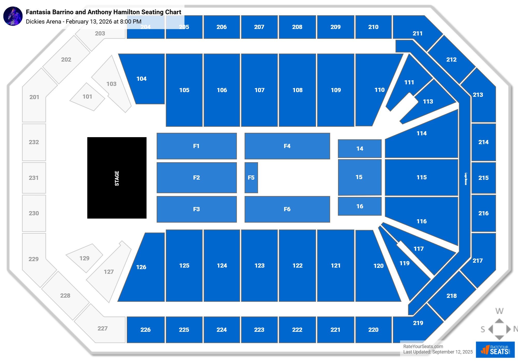 Fantasia Barrino and Anthony Hamilton seating chart Dickies Arena