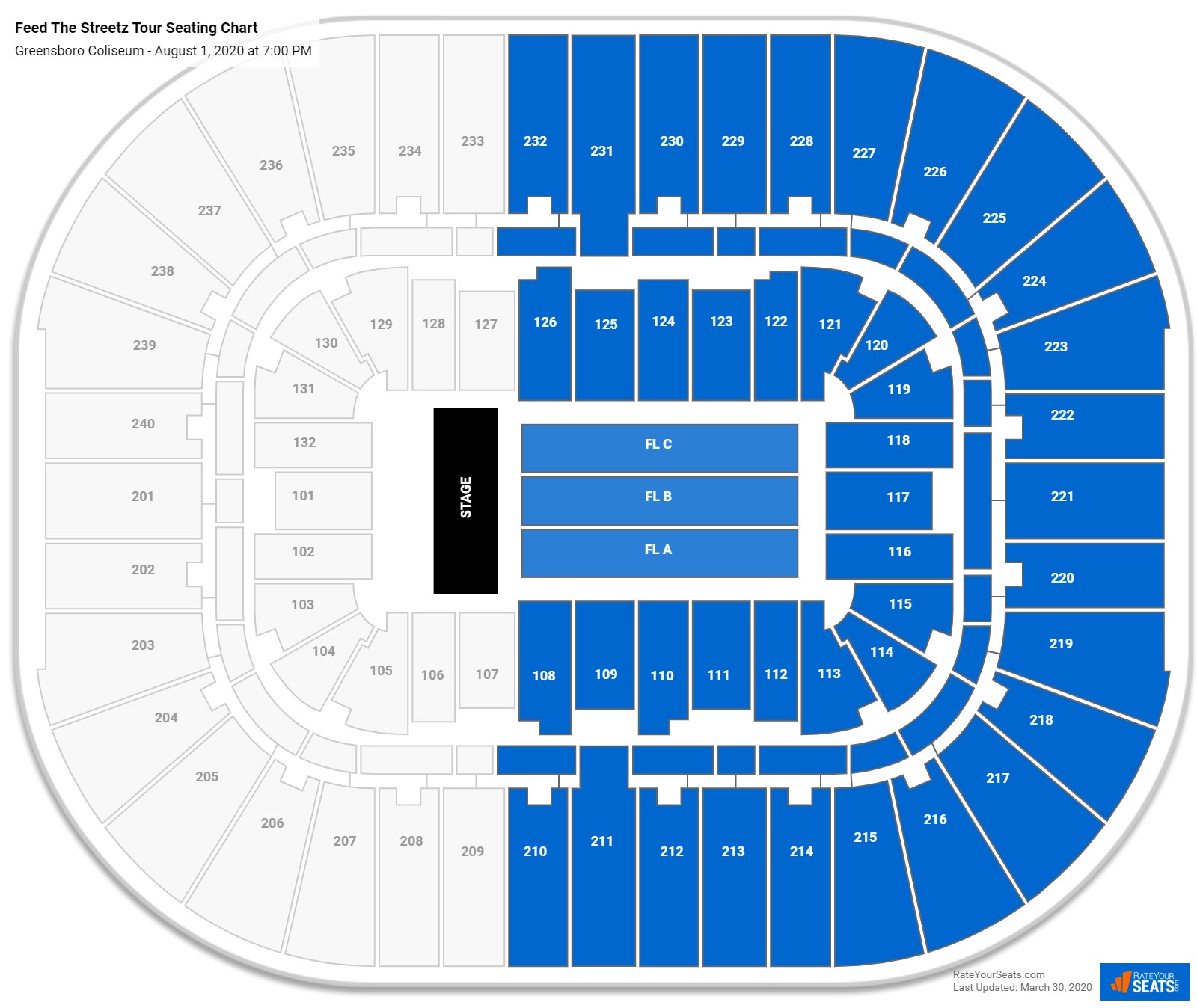 Greensboro Coliseum Seating Charts for Concerts - RateYourSeats.com