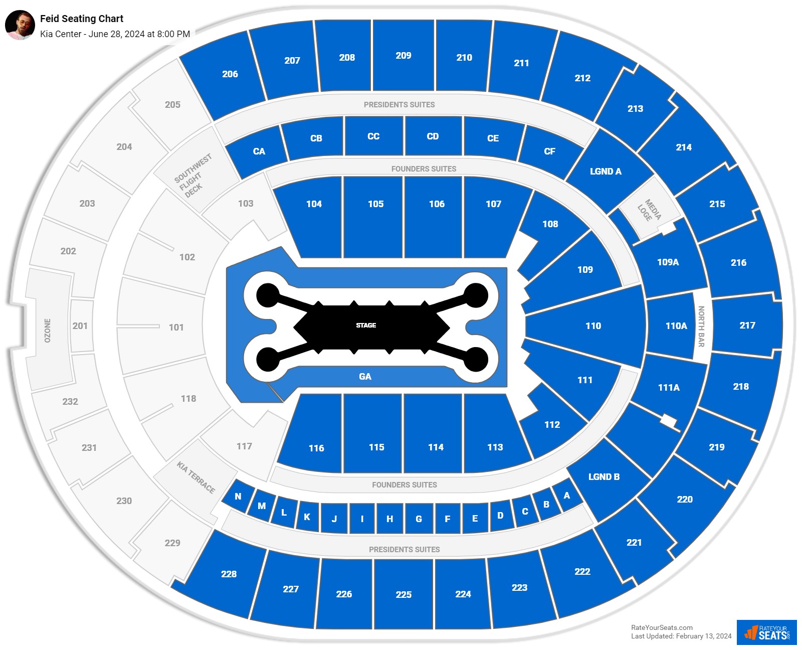 Kia Center Concert Seating Chart - RateYourSeats.com