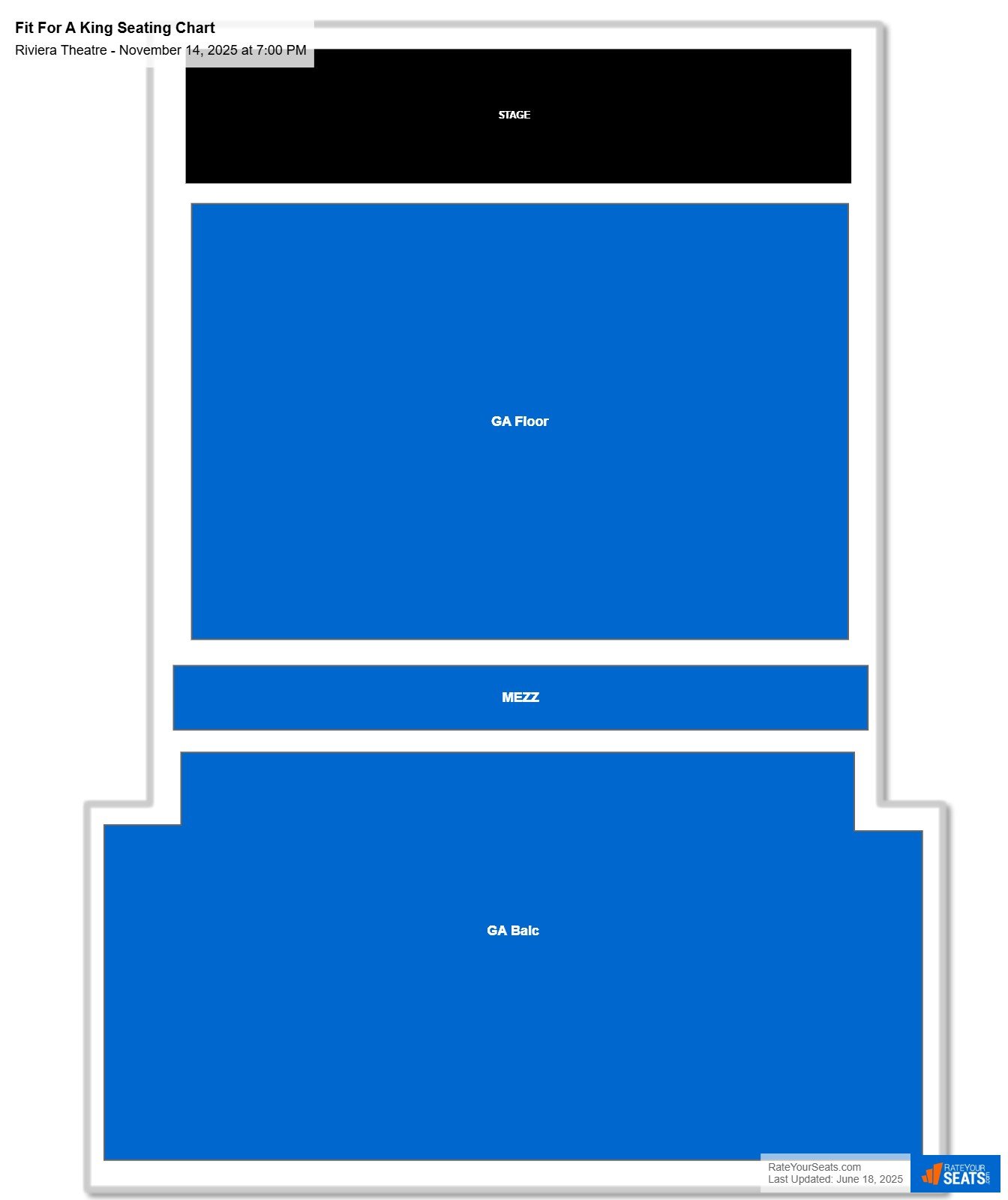 Fit For A King seating chart Riviera Theatre