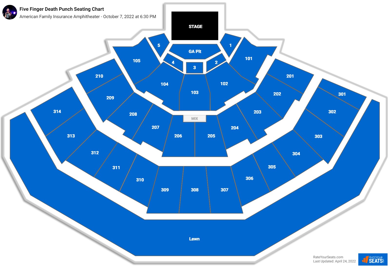 American Family Insurance Amphitheater Seating Chart - RateYourSeats.com