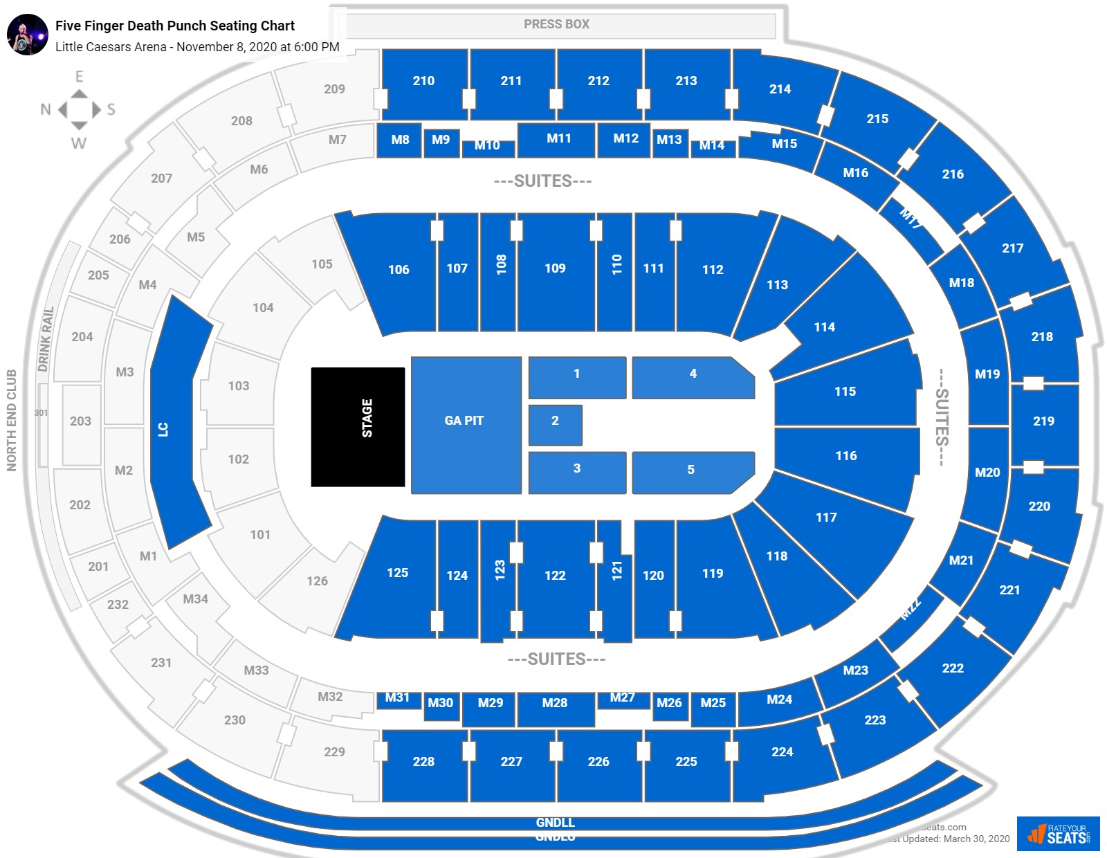 Little Caesars Arena Seating Charts for Concerts